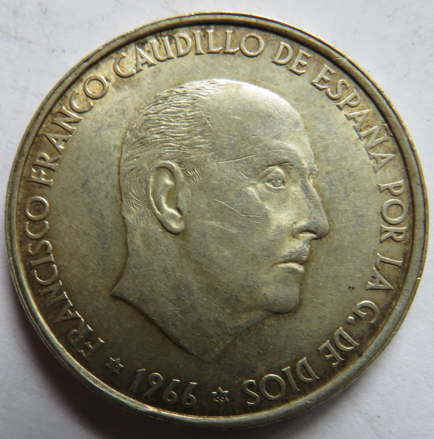 1966 Spain Silver 100 Pesetas Coin