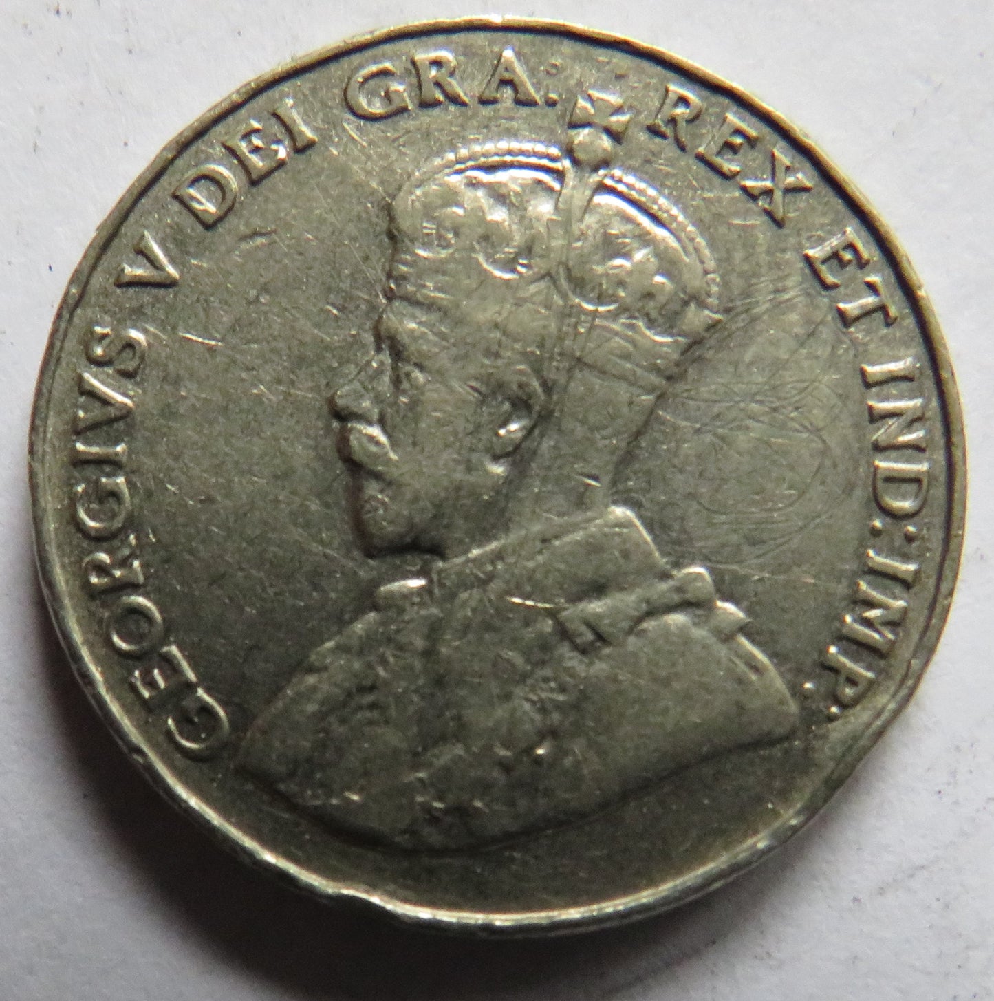 1935 King George V Canada 5 Cents Coin