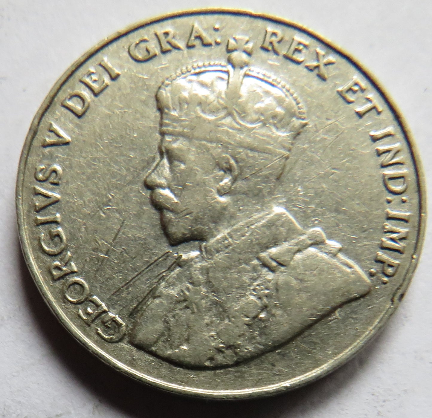 1933 King George V Canada 5 Cents Coin