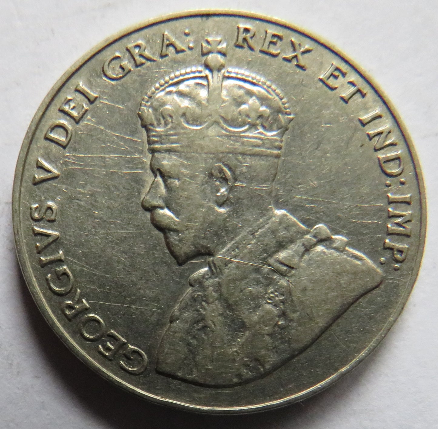1929 King George V Canada 5 Cents Coin