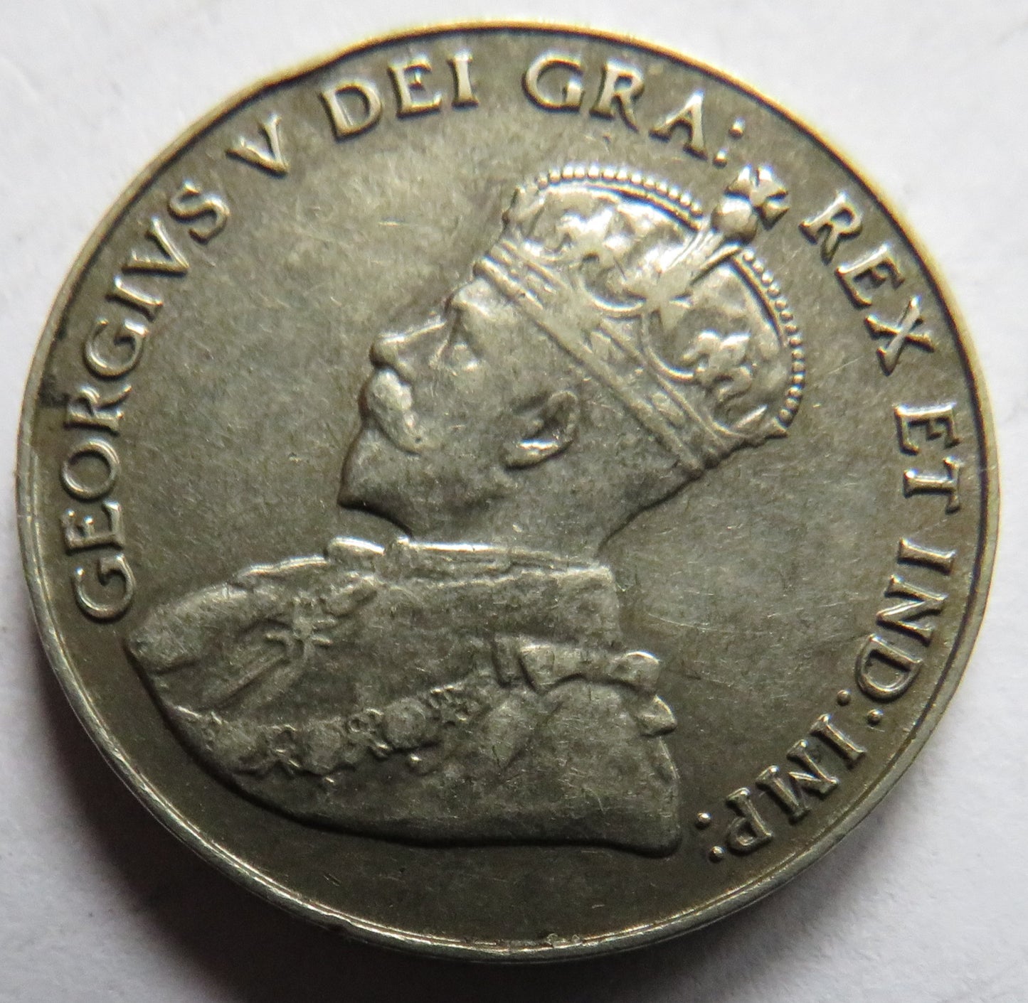1927 King George V Canada 5 Cents Coin