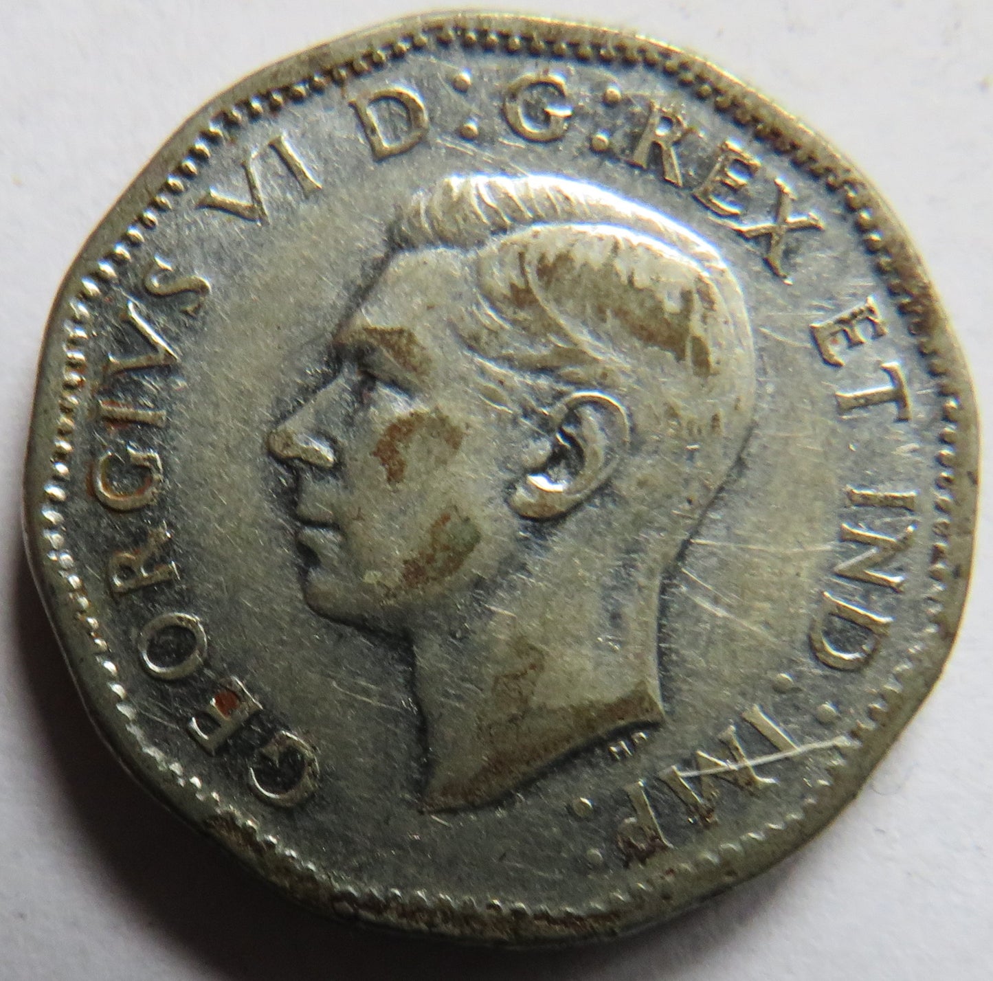 1945 King George VI Canada 5 Cents Coin