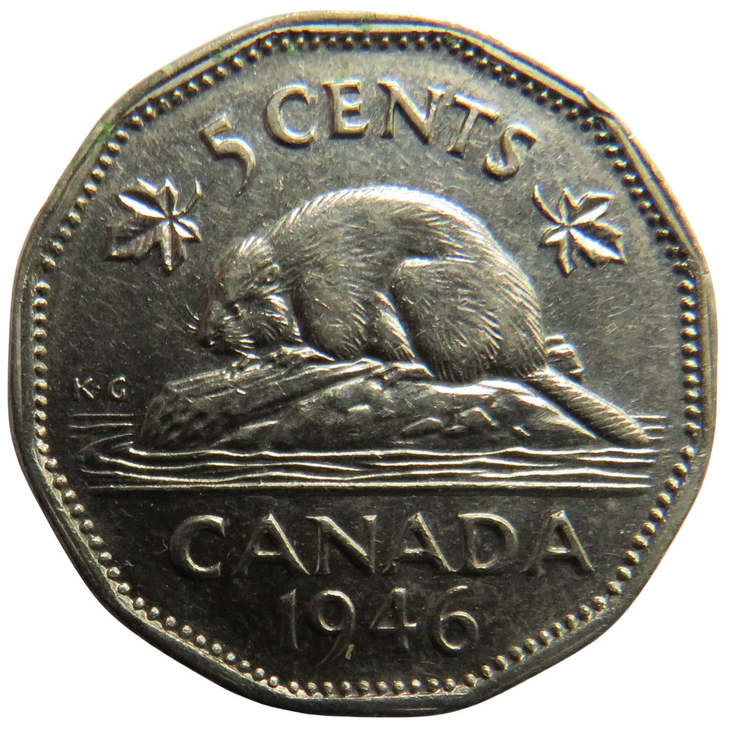 1946 King George VI Canada 5 Cents Coin