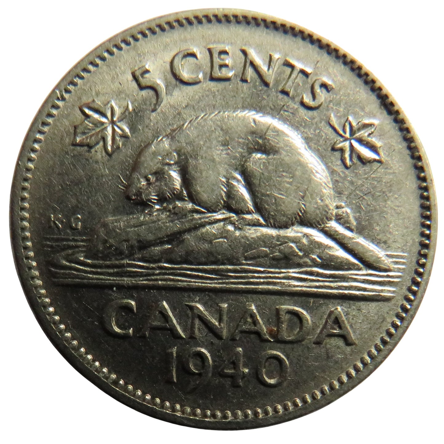 1940 King George VI Canada 5 Cents Coin