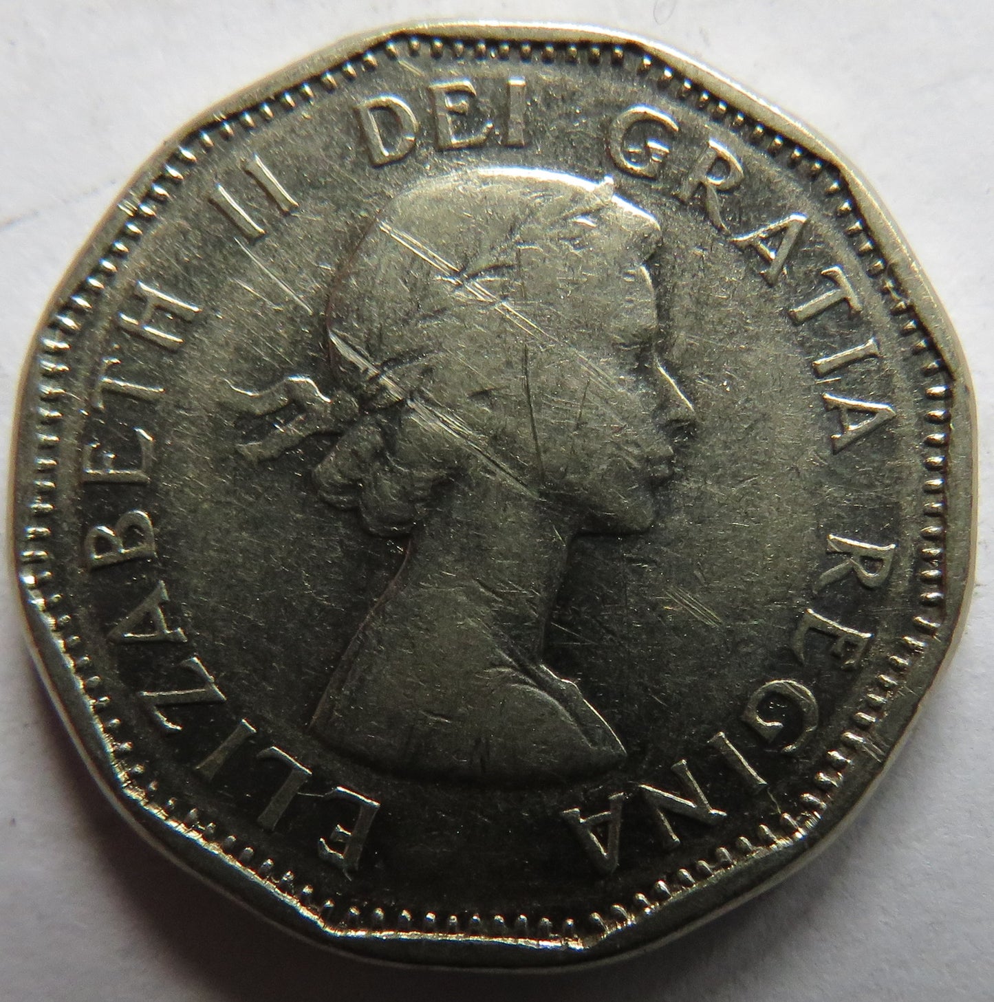 1960 Queen Elizabeth II Canada 5 Cents Coin