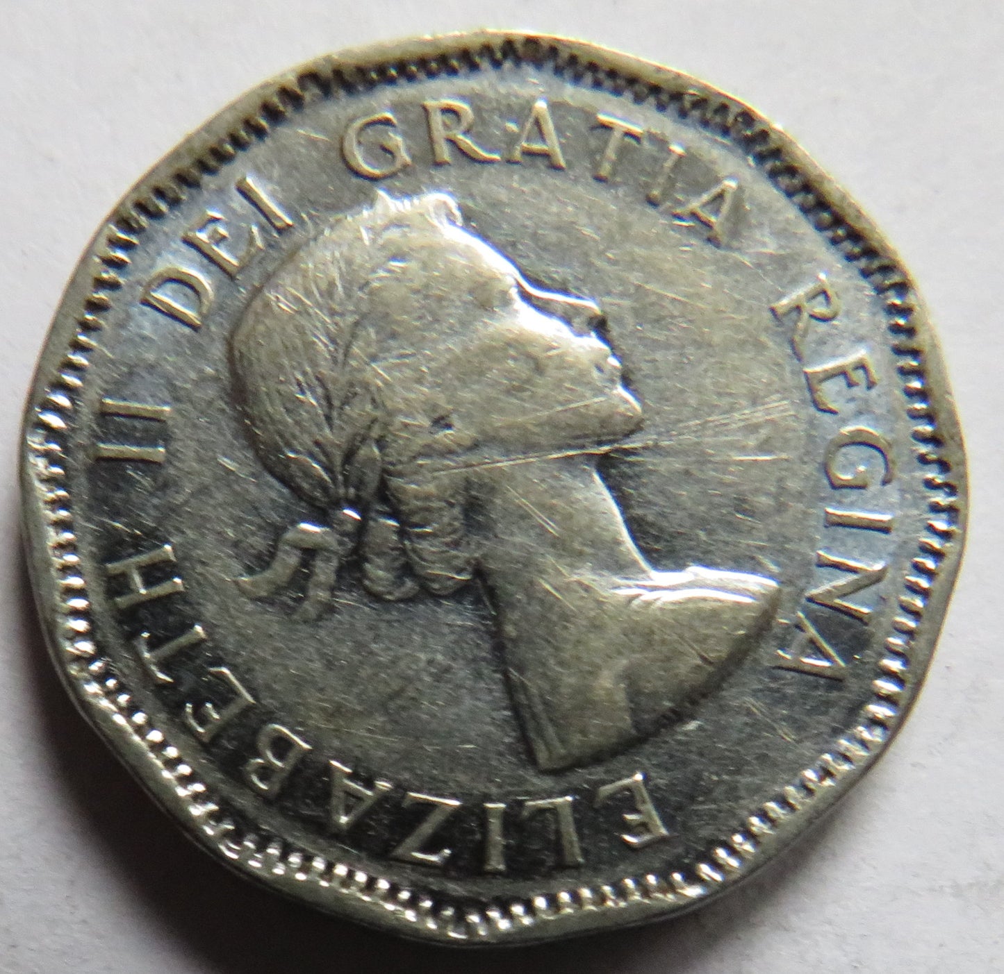 1953 Queen Elizabeth II Canada 5 Cents Coin