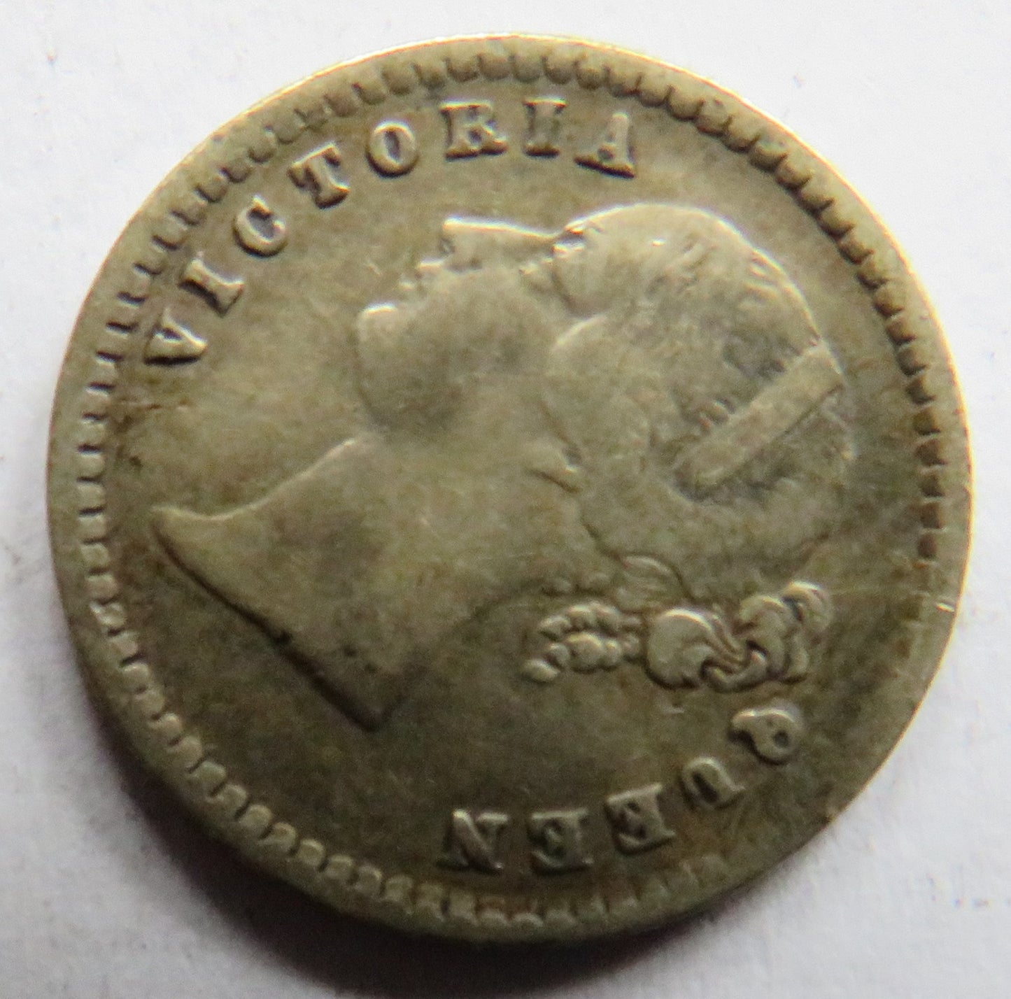1841 Queen Victoria East India Company Silver 2 Annas Coin