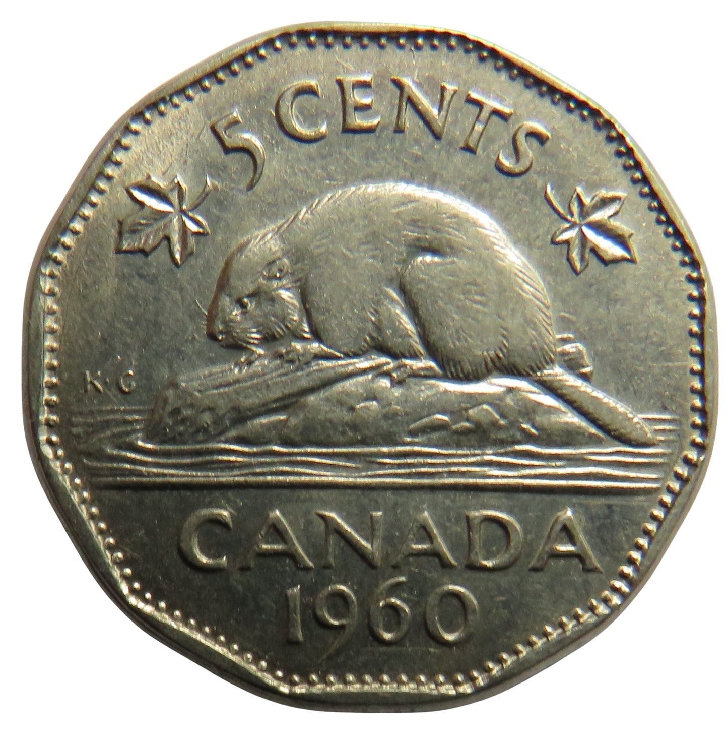 1960 Queen Elizabeth II Canada 5 Cents Coin