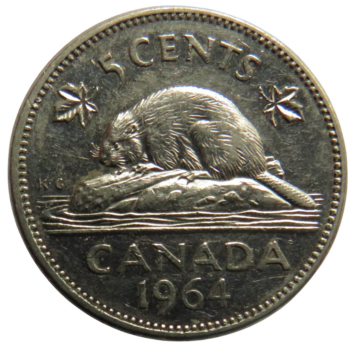 1964 Queen Elizabeth II Canada 5 Cents Coin