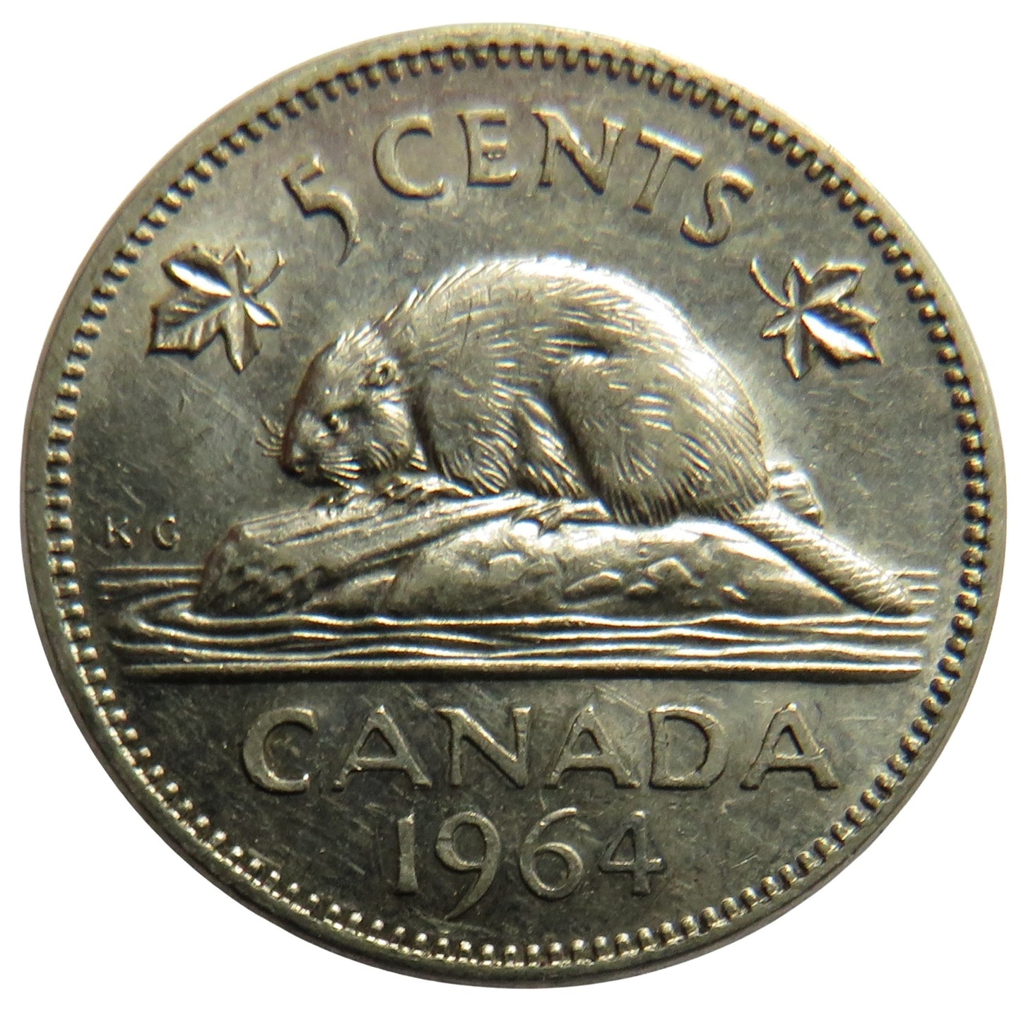 1964 Queen Elizabeth II Canada 5 Cents Coin