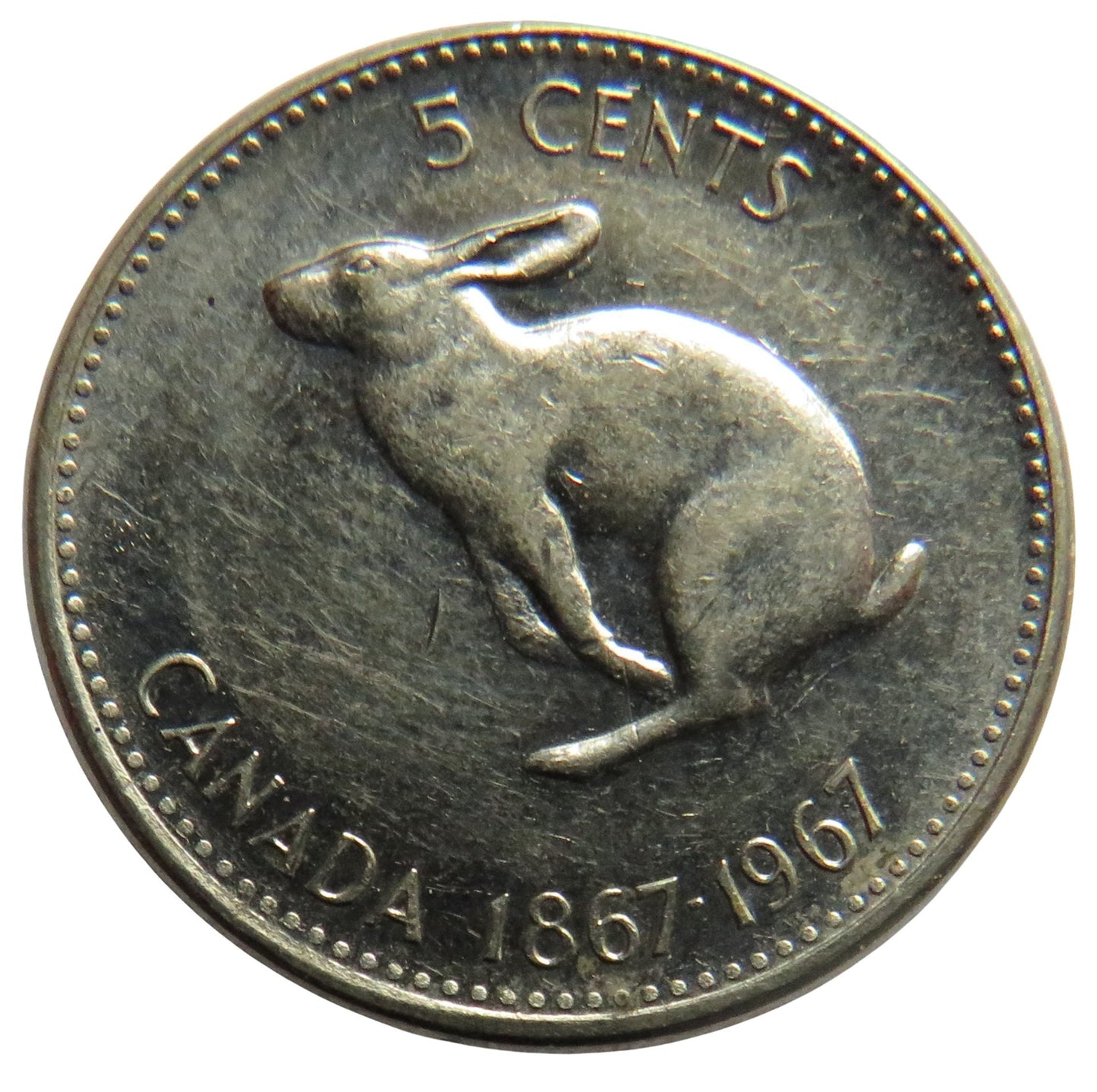 1867-1967 Queen Elizabeth II Canada 5 Cents Coin