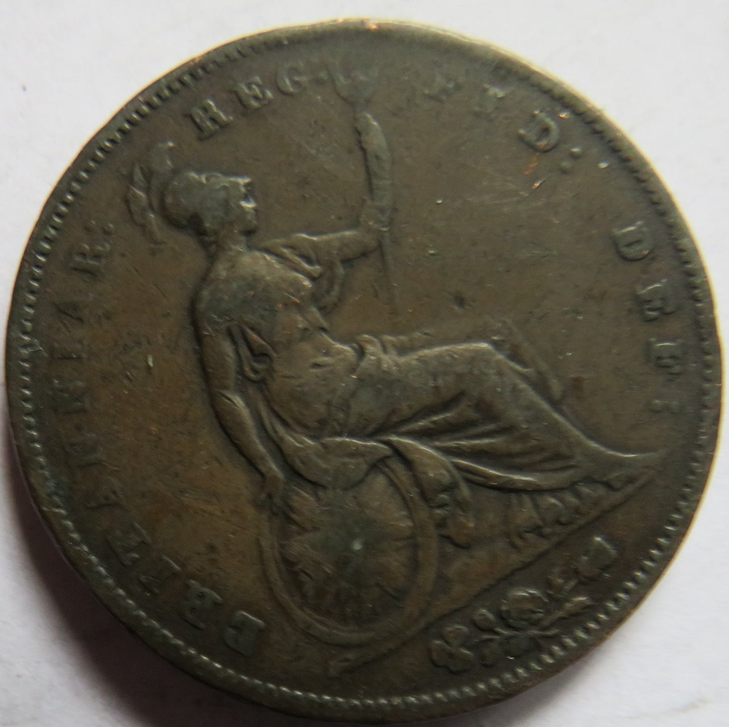 1853 Queen Victoria Young Head One Penny Coin - Great Britain