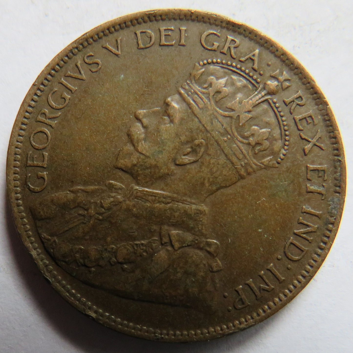 1915 King George V Canada One Cent Coin