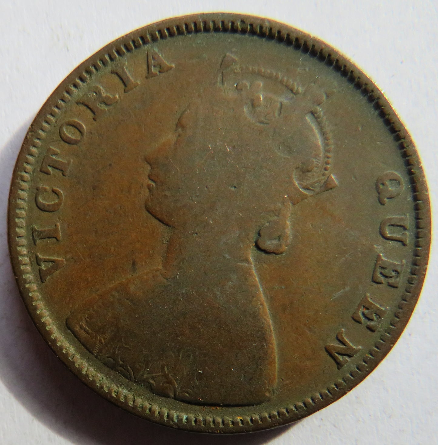 1862 Queen Victoria India 1/2 Half-Anna Coin