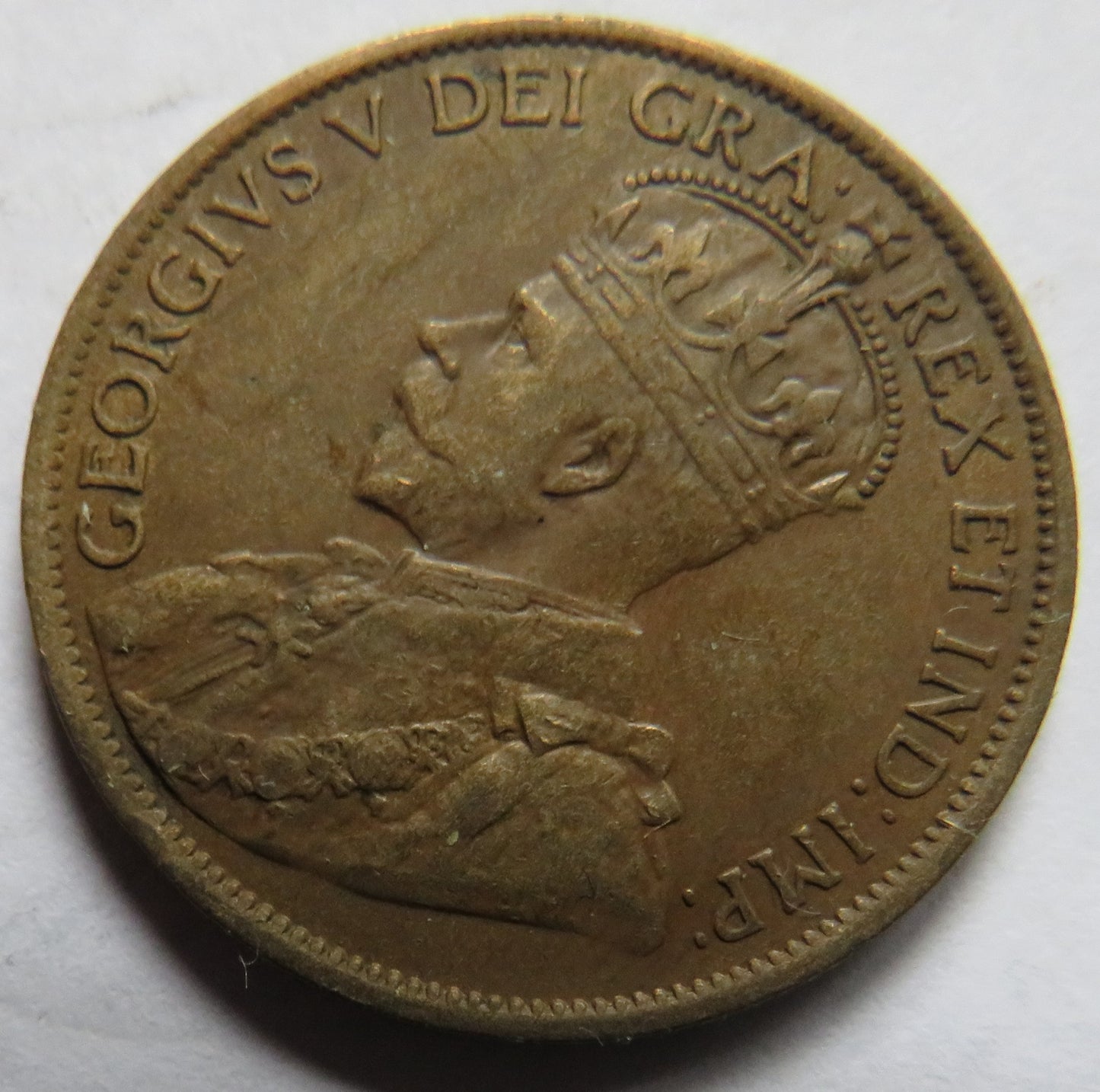 1912 King George V Canada One Cent Coin