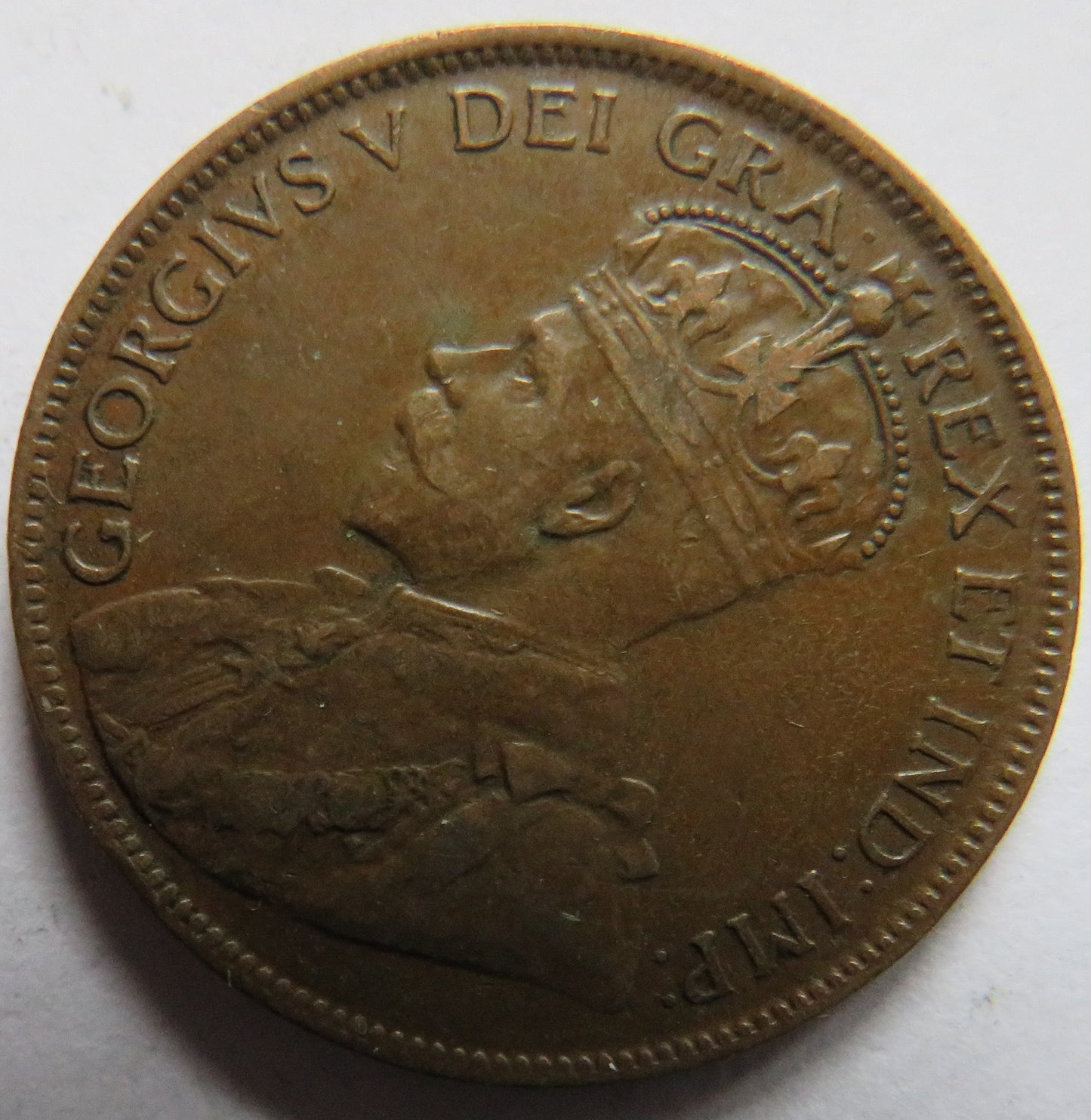 1918 King George V Canada One Cent Coin