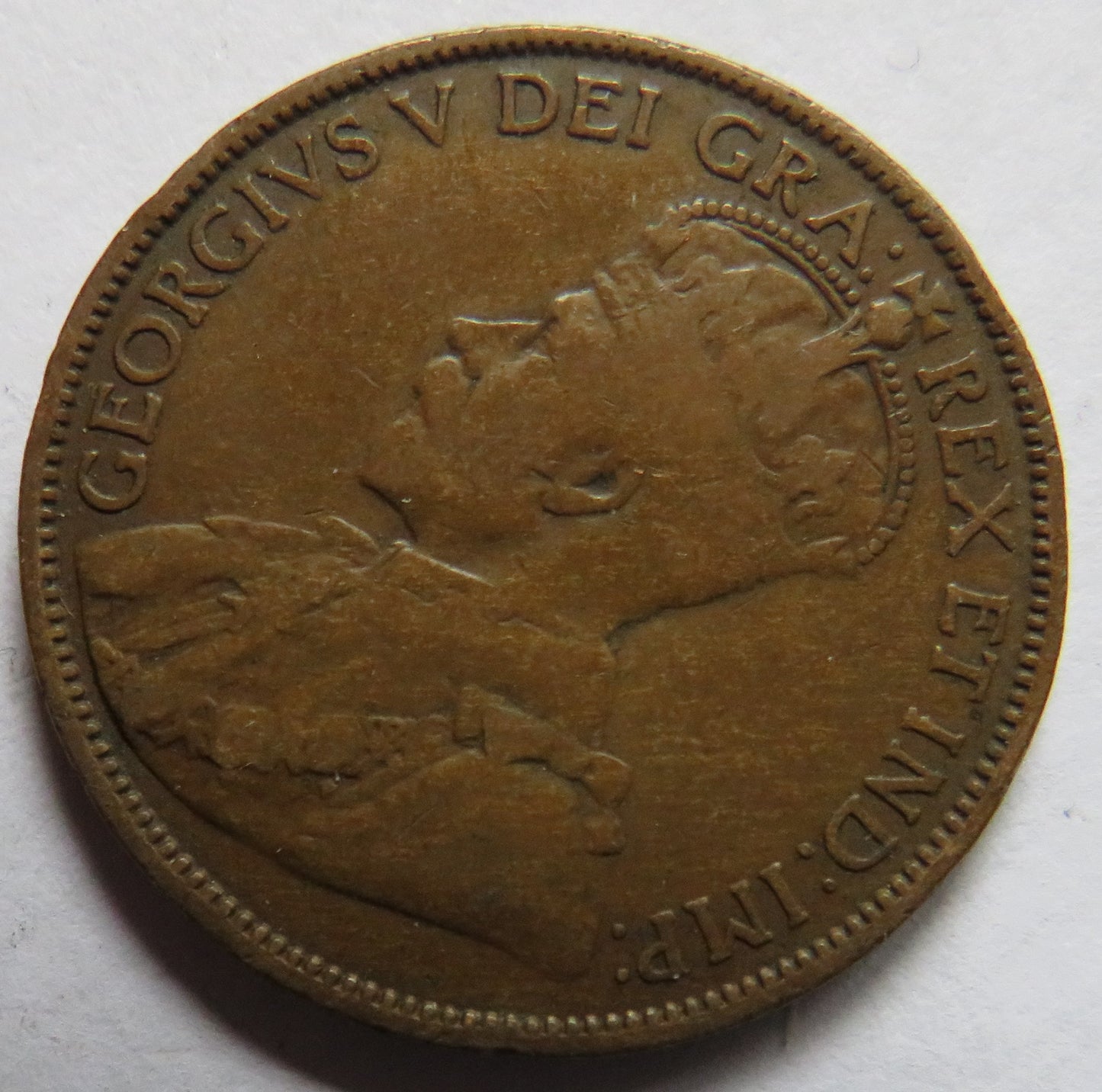 1912 King George V Canada One Cent Coin