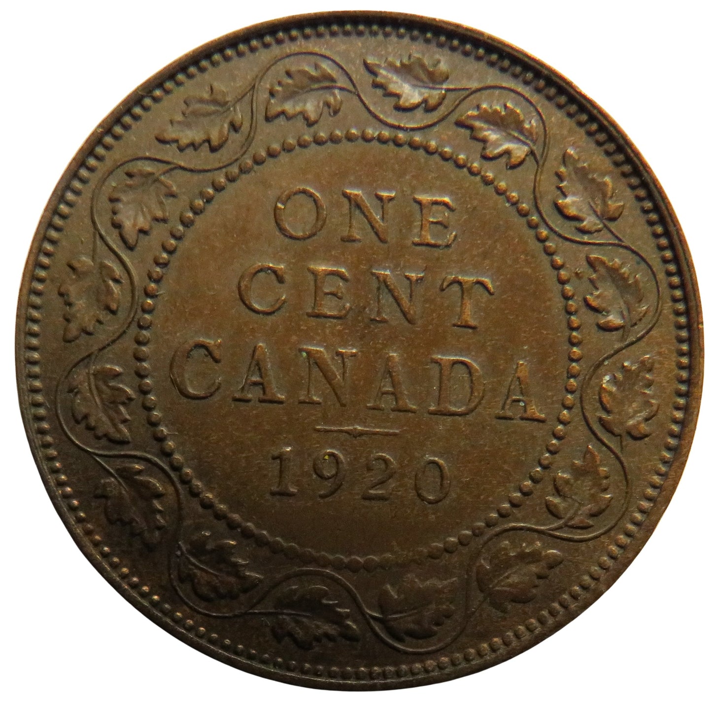 1920 King George V Canada One Cent Coin