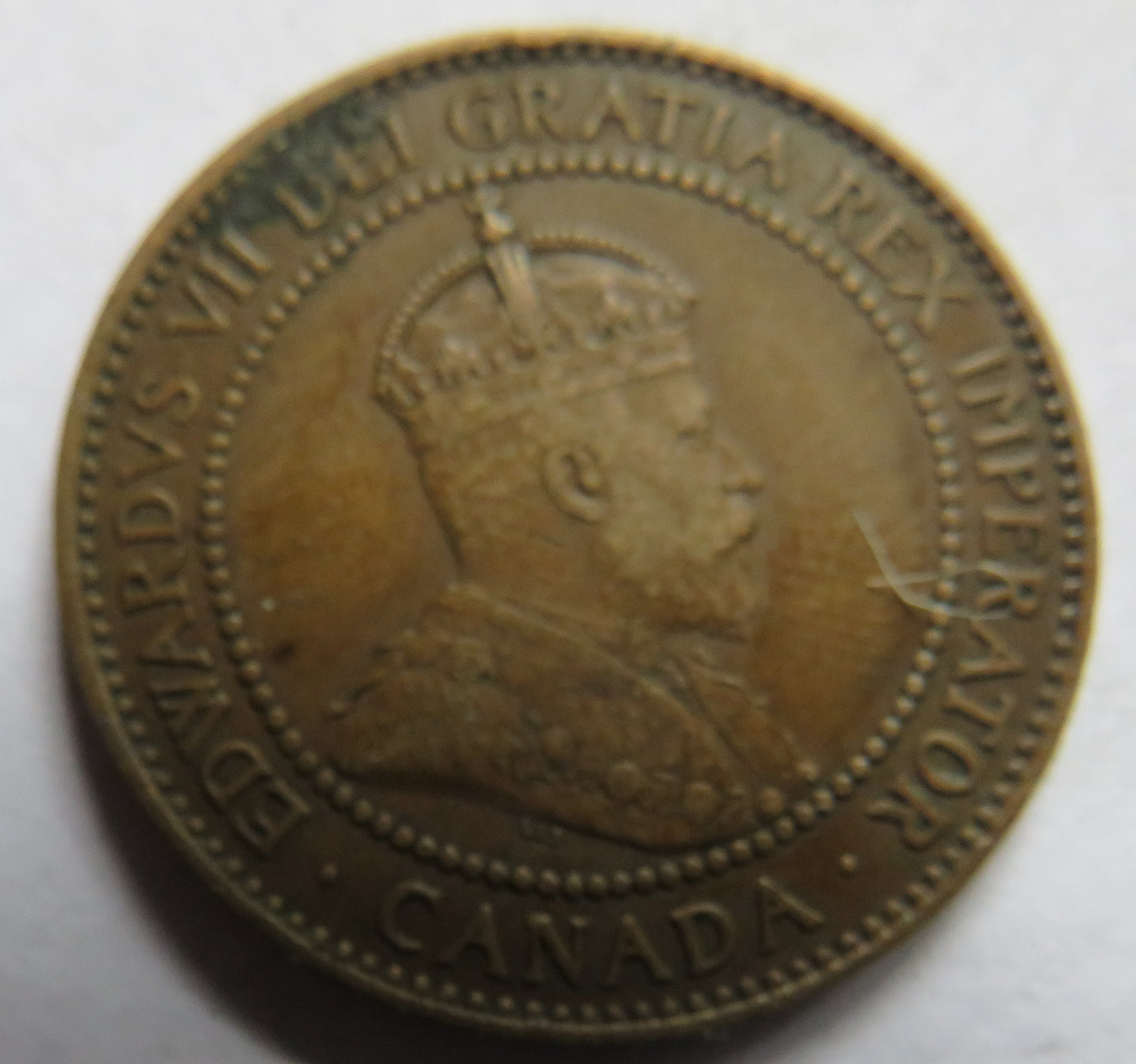 1908 King Edward VII Canada One Cent Coin