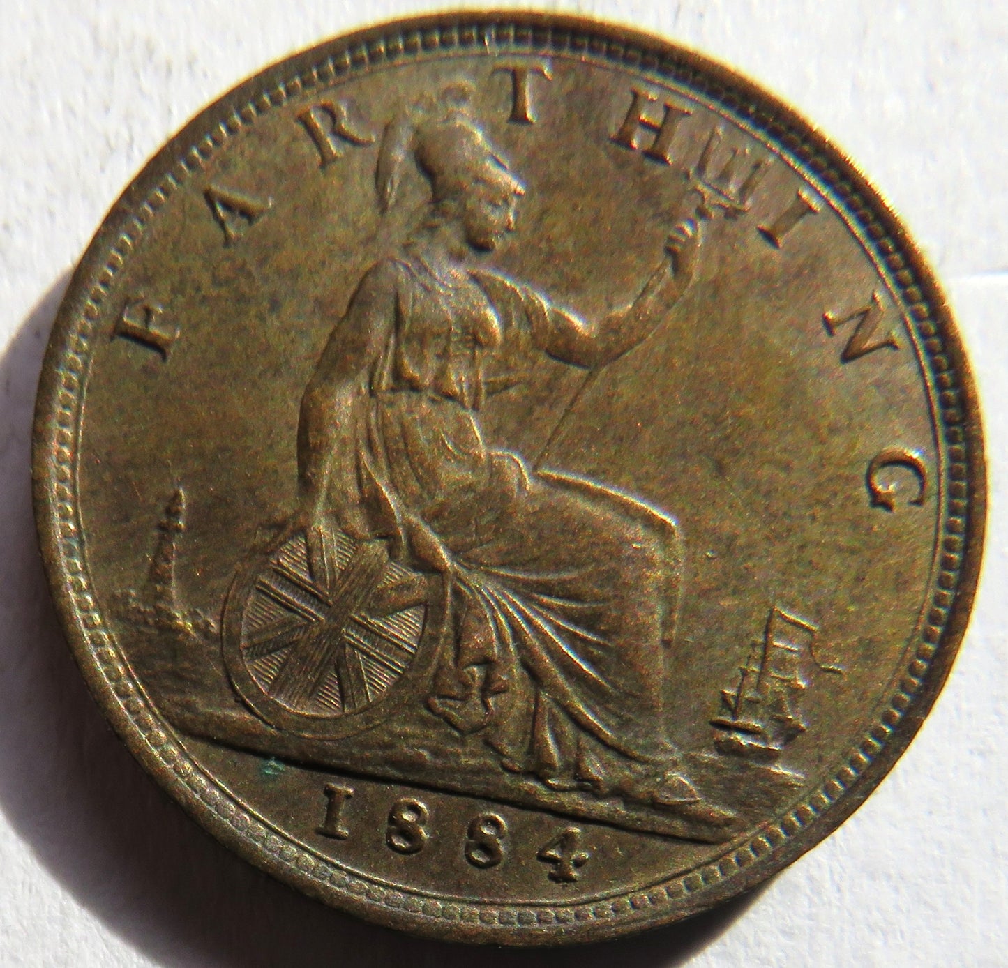 1884 Queen Victoria Bun Head Farthing Coin In High Grade - Great Britain