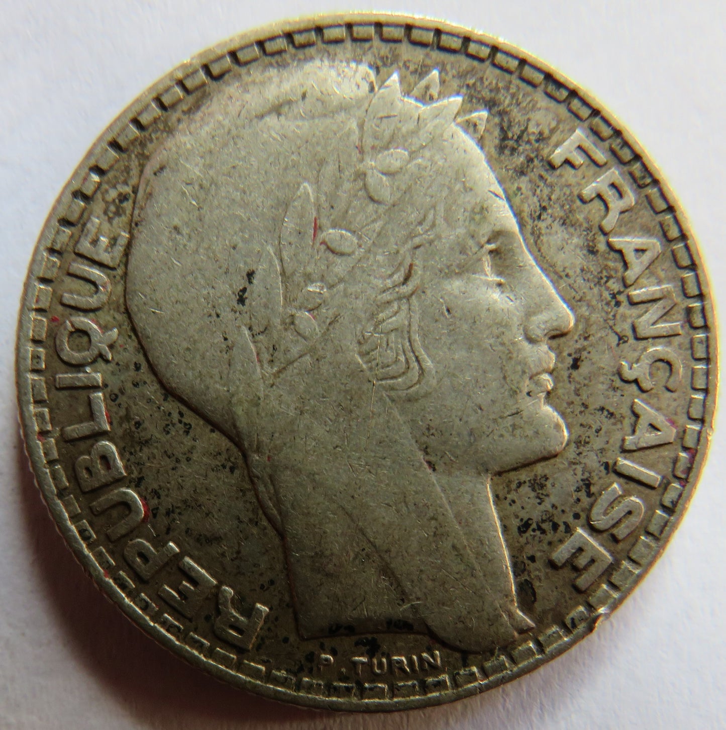 1929 France Silver 10 Francs Coin