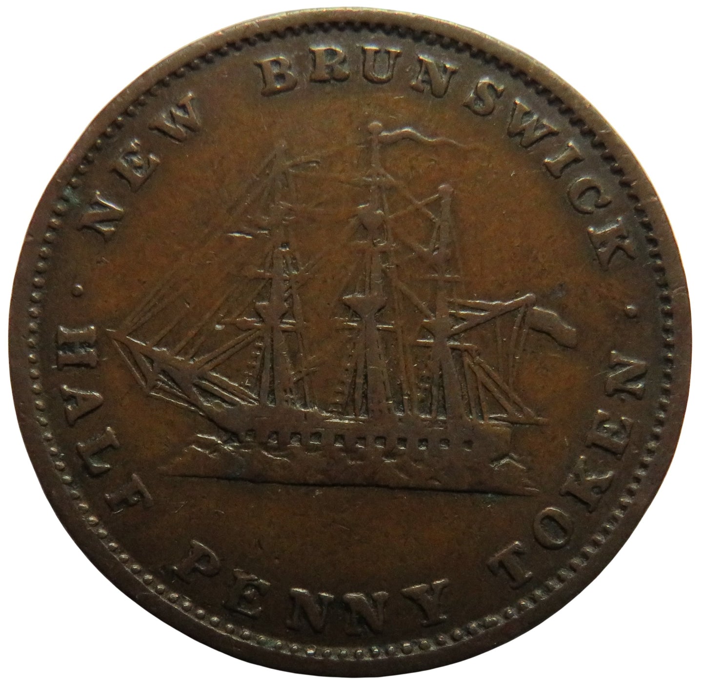 1843 New Brunswick Half Penny Token