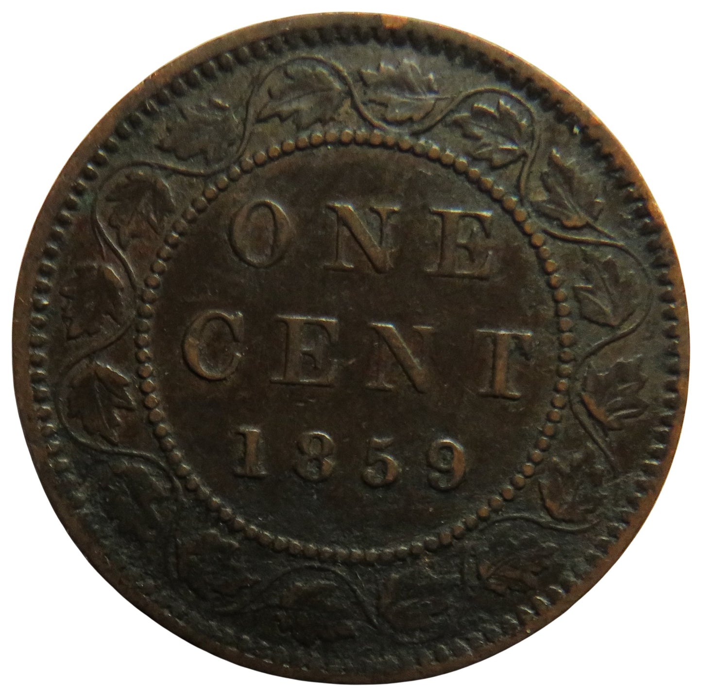 1859 Queen Victoria Canada One Cent Coin