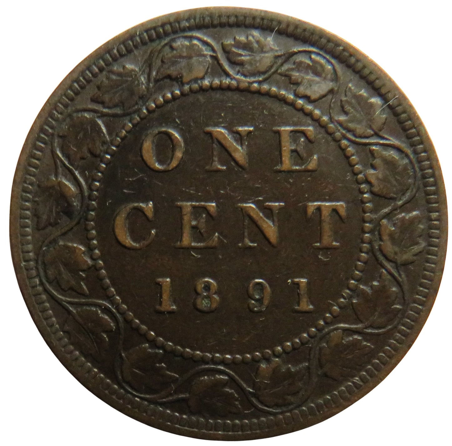 1891 Queen Victoria Canada One Cent Coin