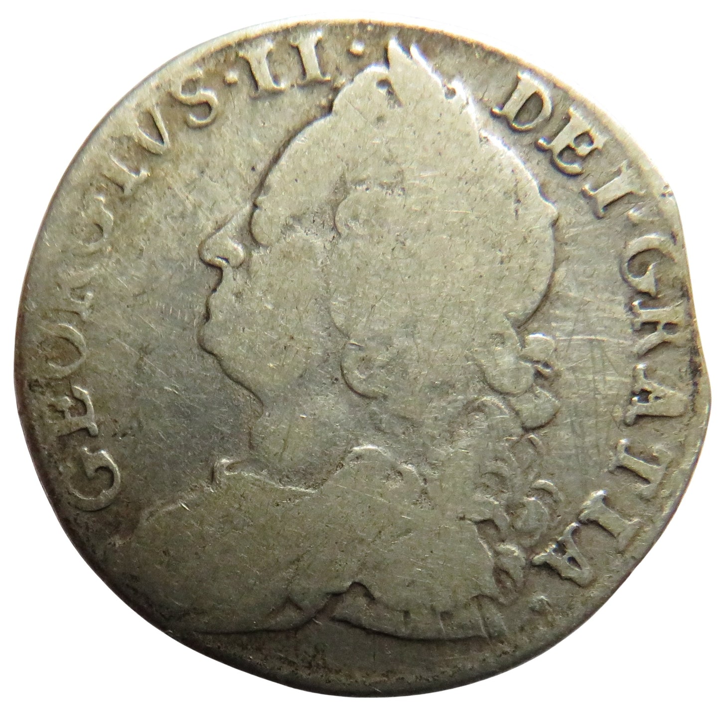 1750 King George II Silver Shilling Coin - Great Britain