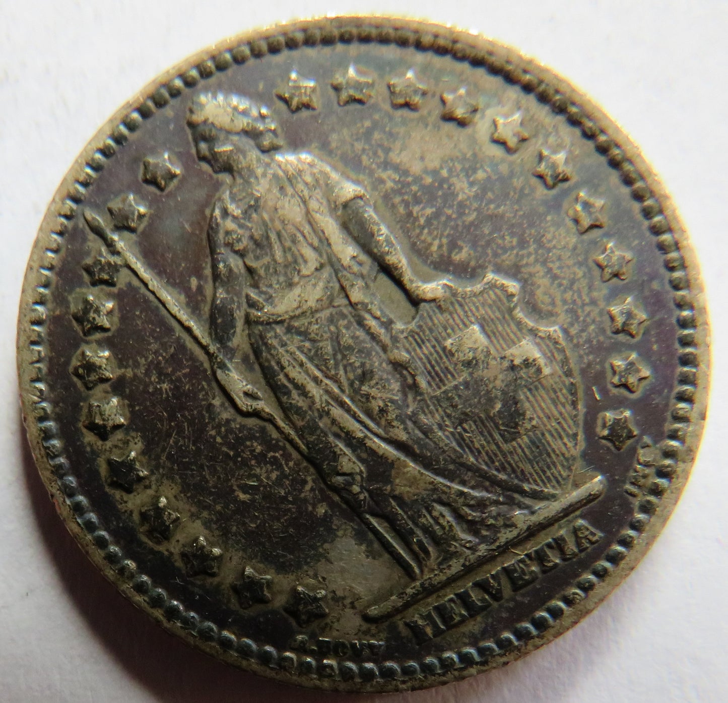 1916 Switzerland Silver One Franc Coin