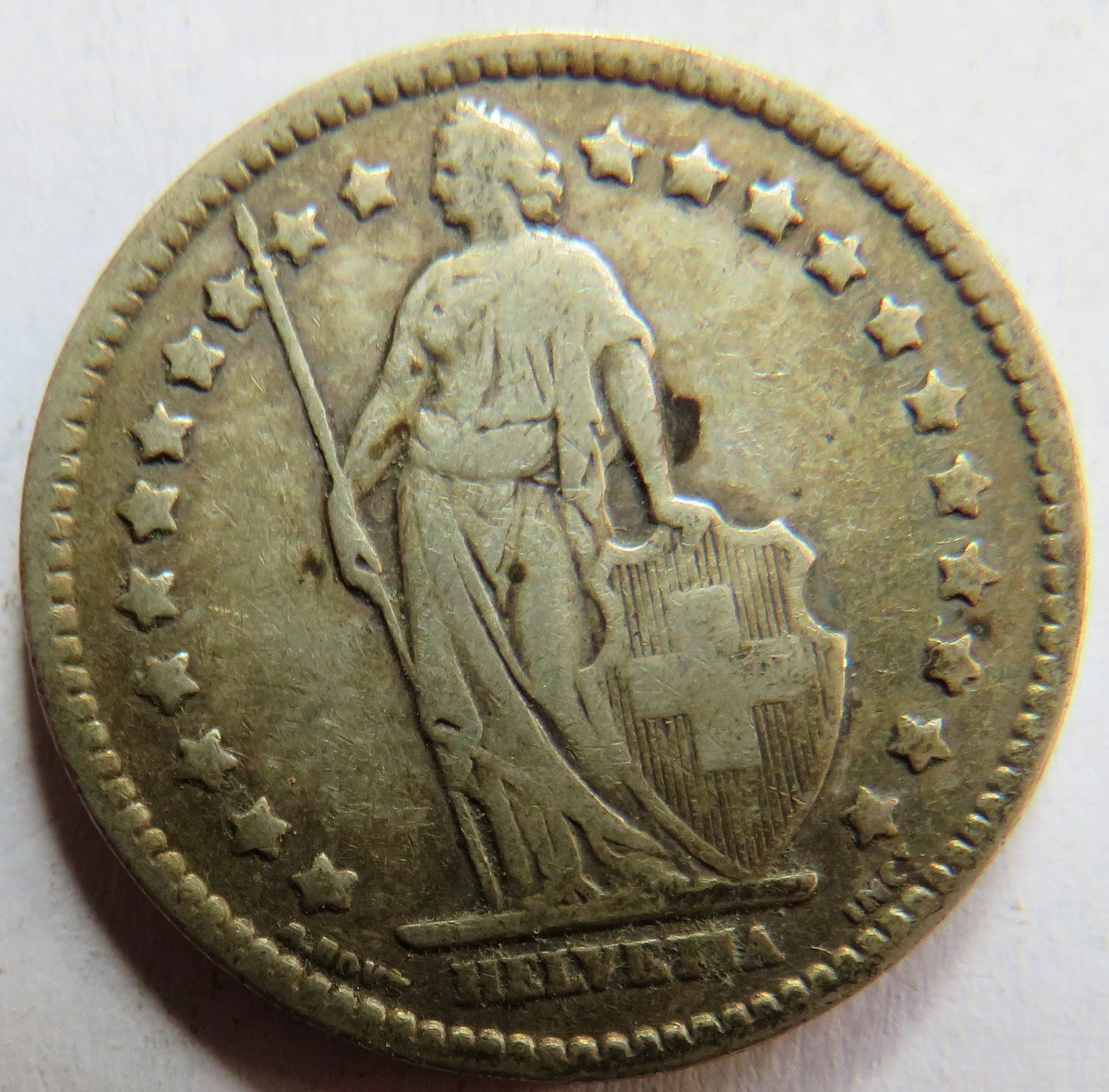 1914 Switzerland Silver One Franc Coin