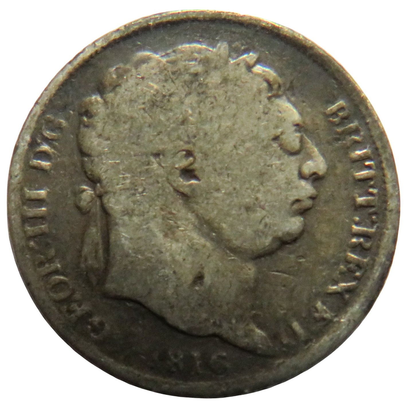 1816 King George III Silver Sixpence Coin - Great Britain