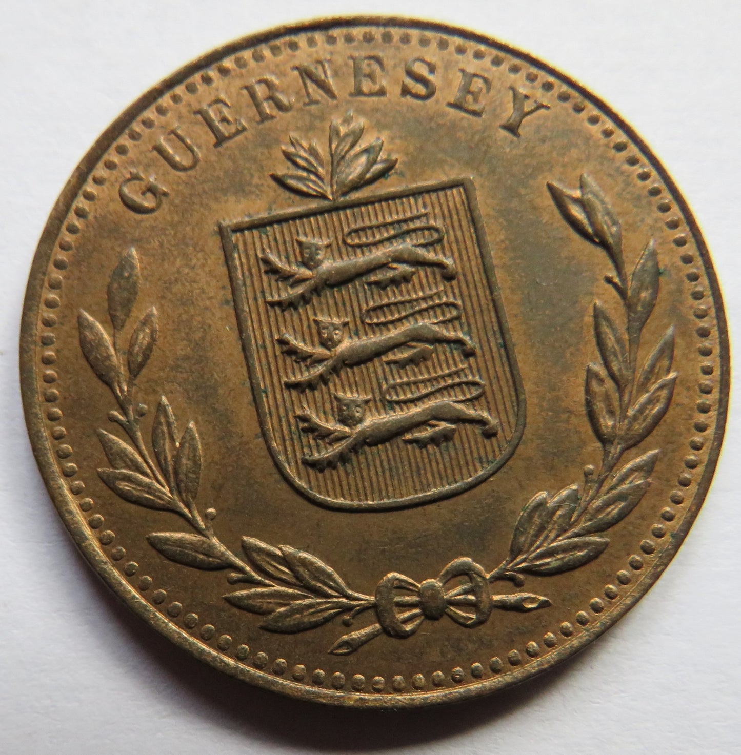 1949 Guernsey 8 Doubles Coin In High Grade