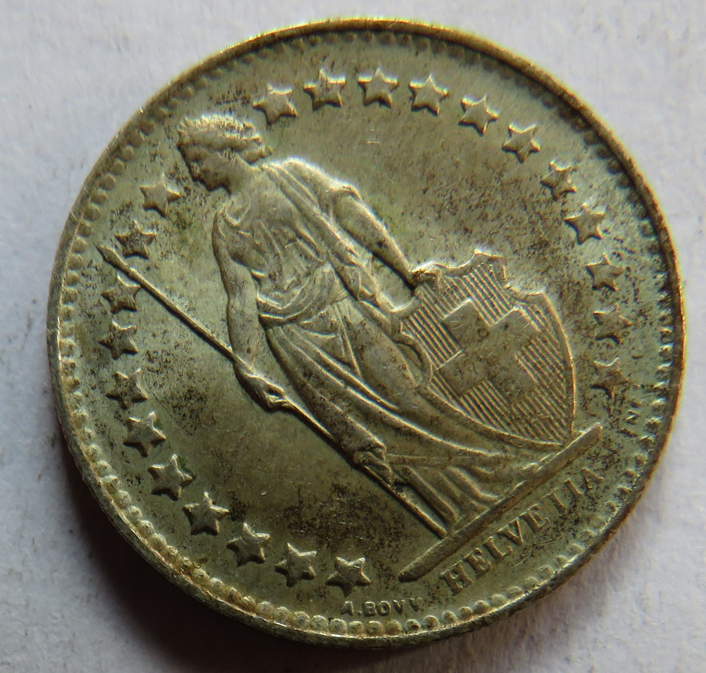 1948 Switzerland Silver 1/2 Franc Coin