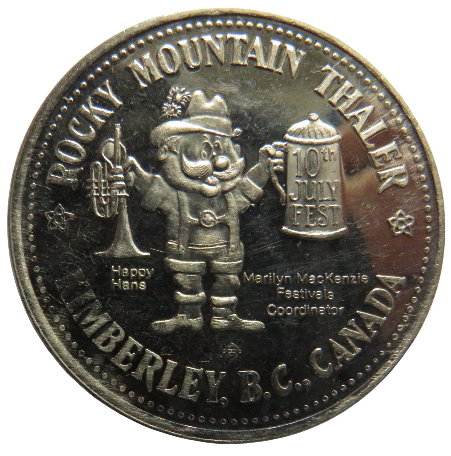 1906-1981 Rocky Mountain Thaler Kimberley Canada $1 One Dollar Token