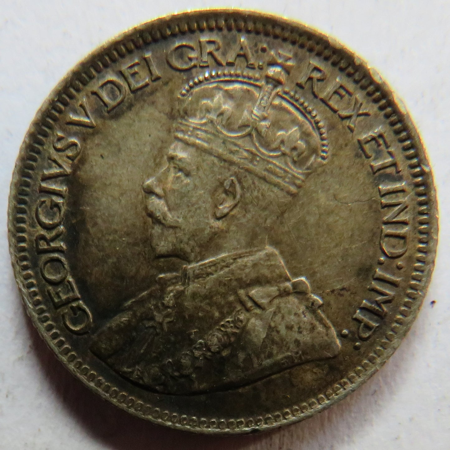 1918 King George V Canada Silver 10 Cents Coin In Higher Grade