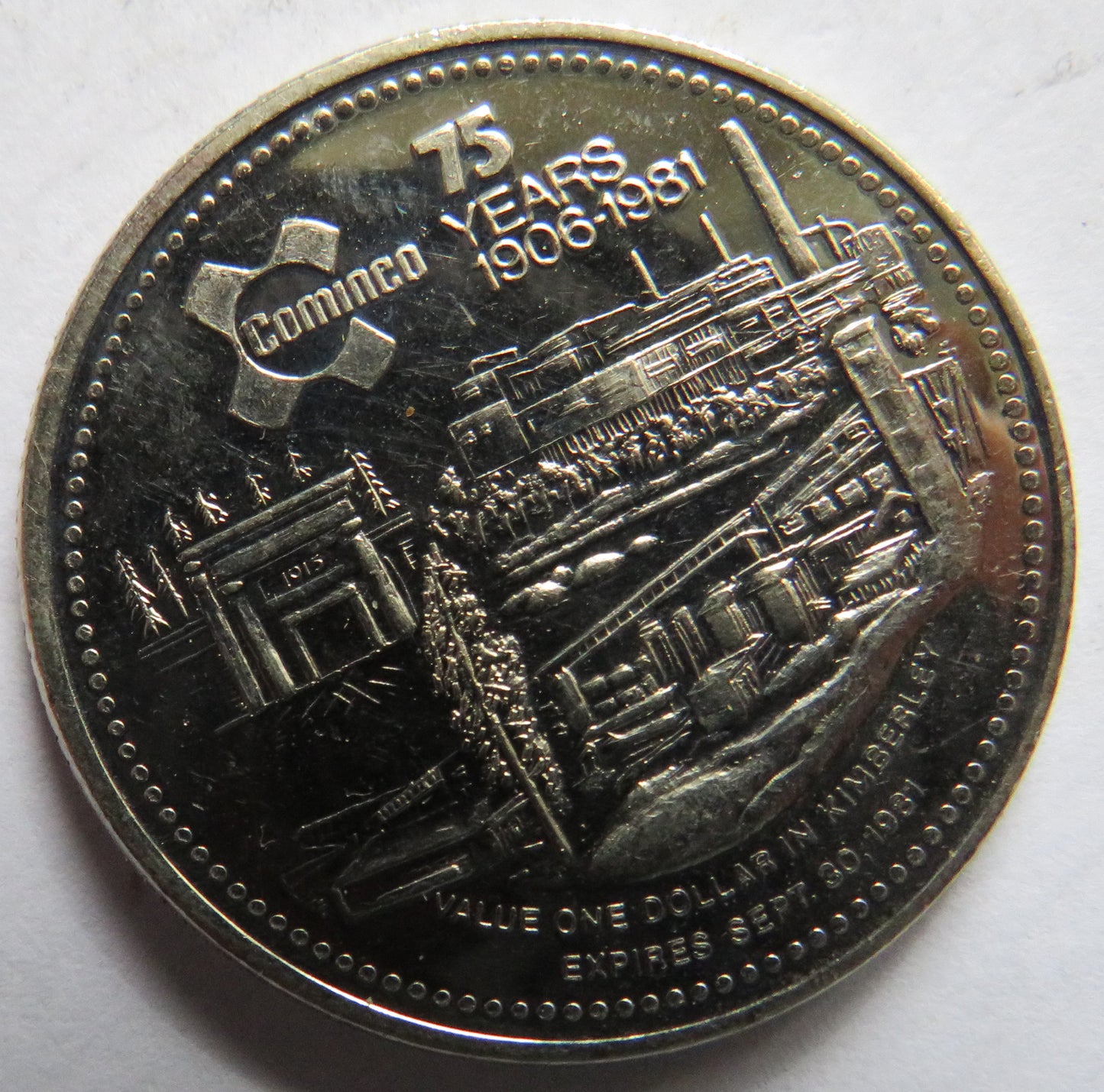 1906-1981 Rocky Mountain Thaler Kimberley Canada $1 One Dollar Token