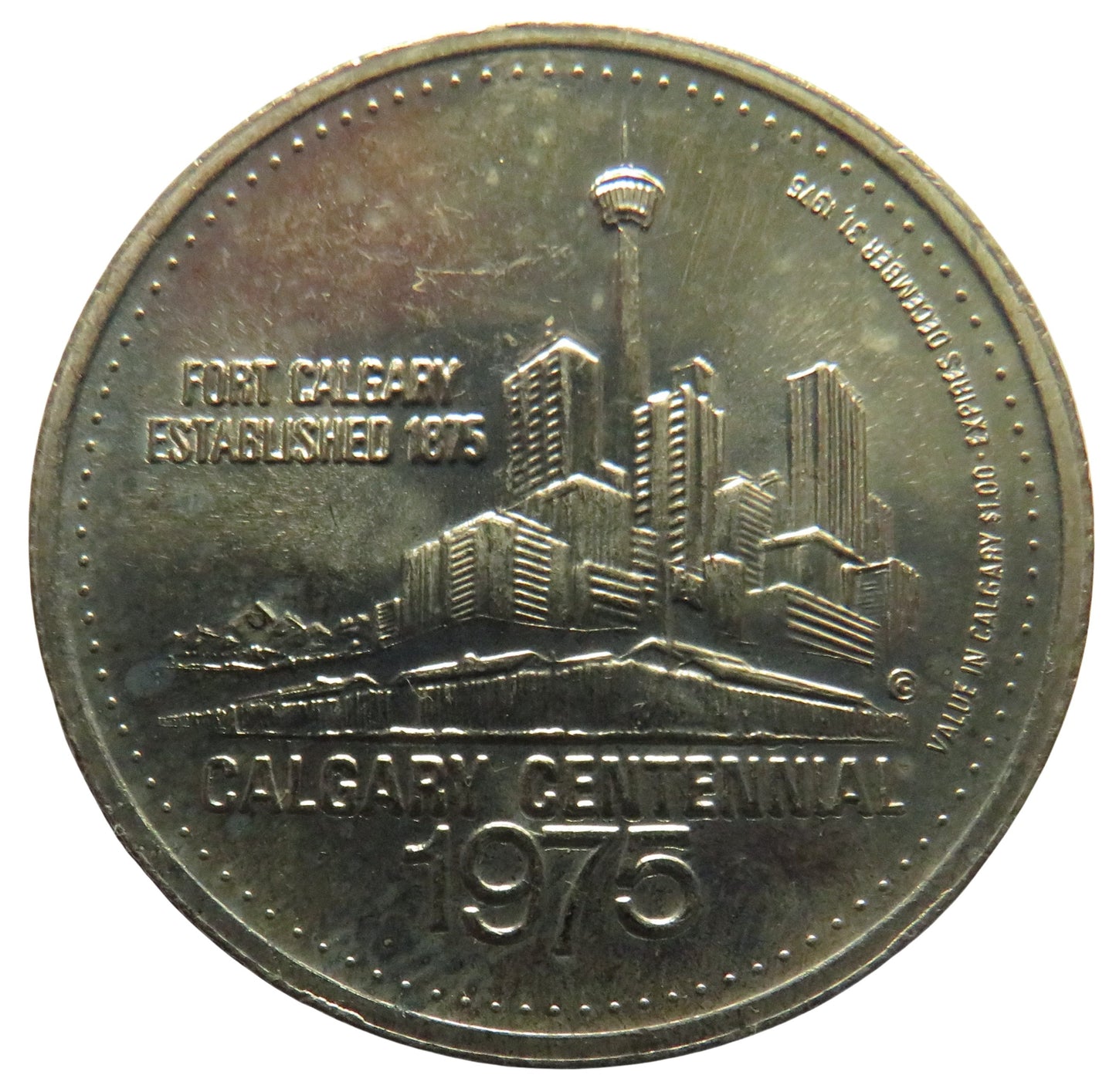 1975 Calgary Centennial Stampede $1 One Dollar Token