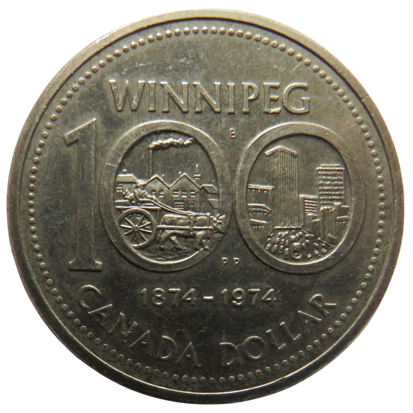 1874-1974 Winnipeg Canada $1 One Dollar Coin