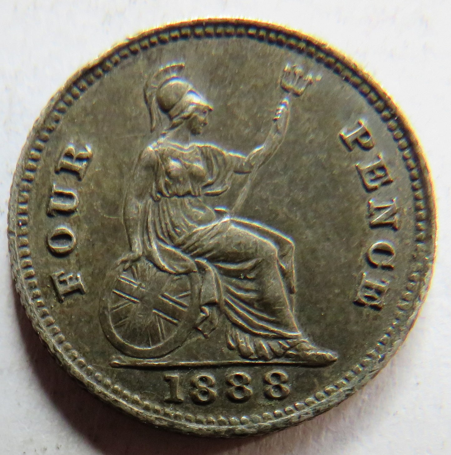 1888 Queen Victoria Silver Fourpence / Groat Coin In Higher Grade