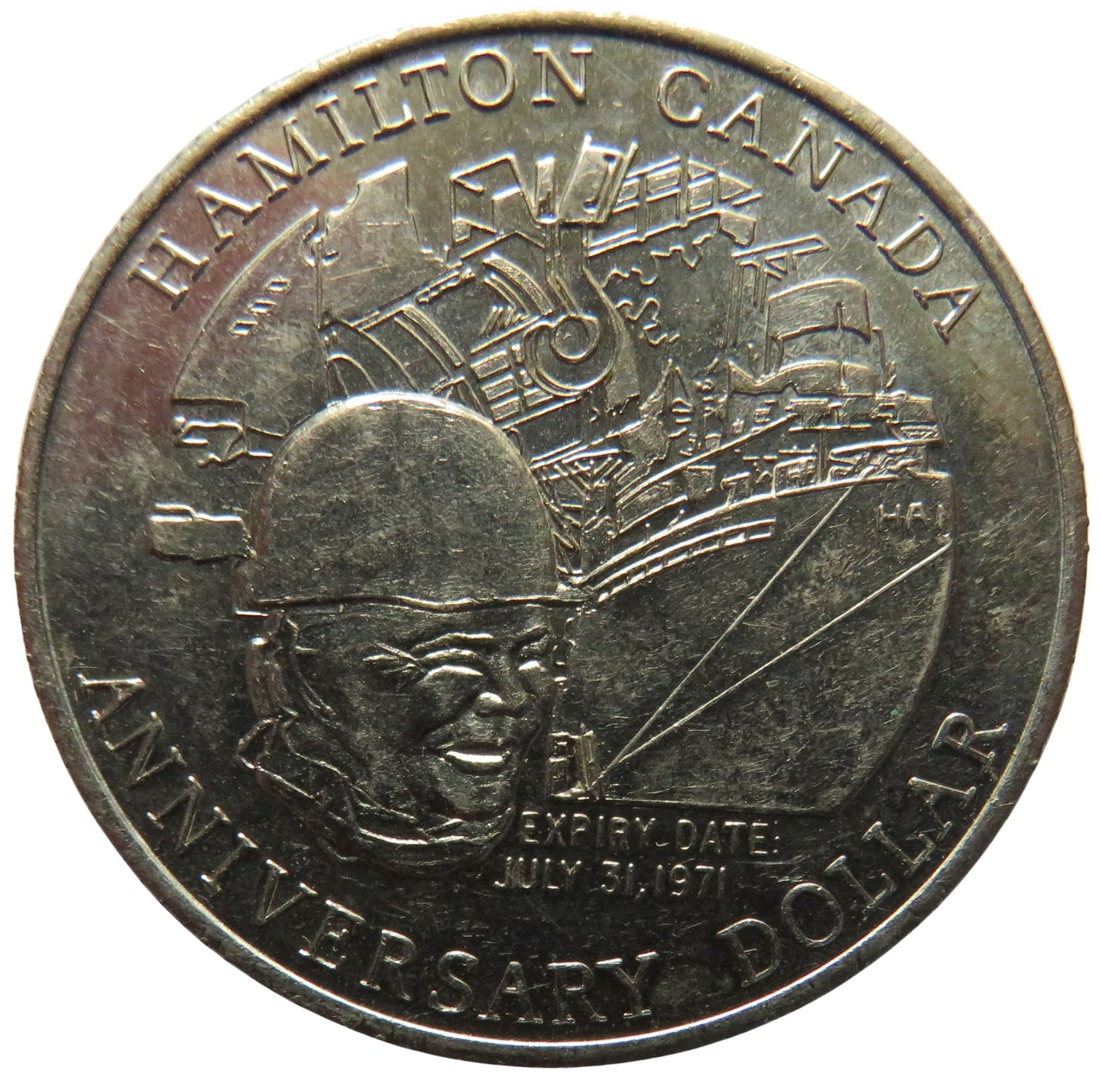 1971 Hamilton Canada Anniversary Dollar Token City of Hamilton