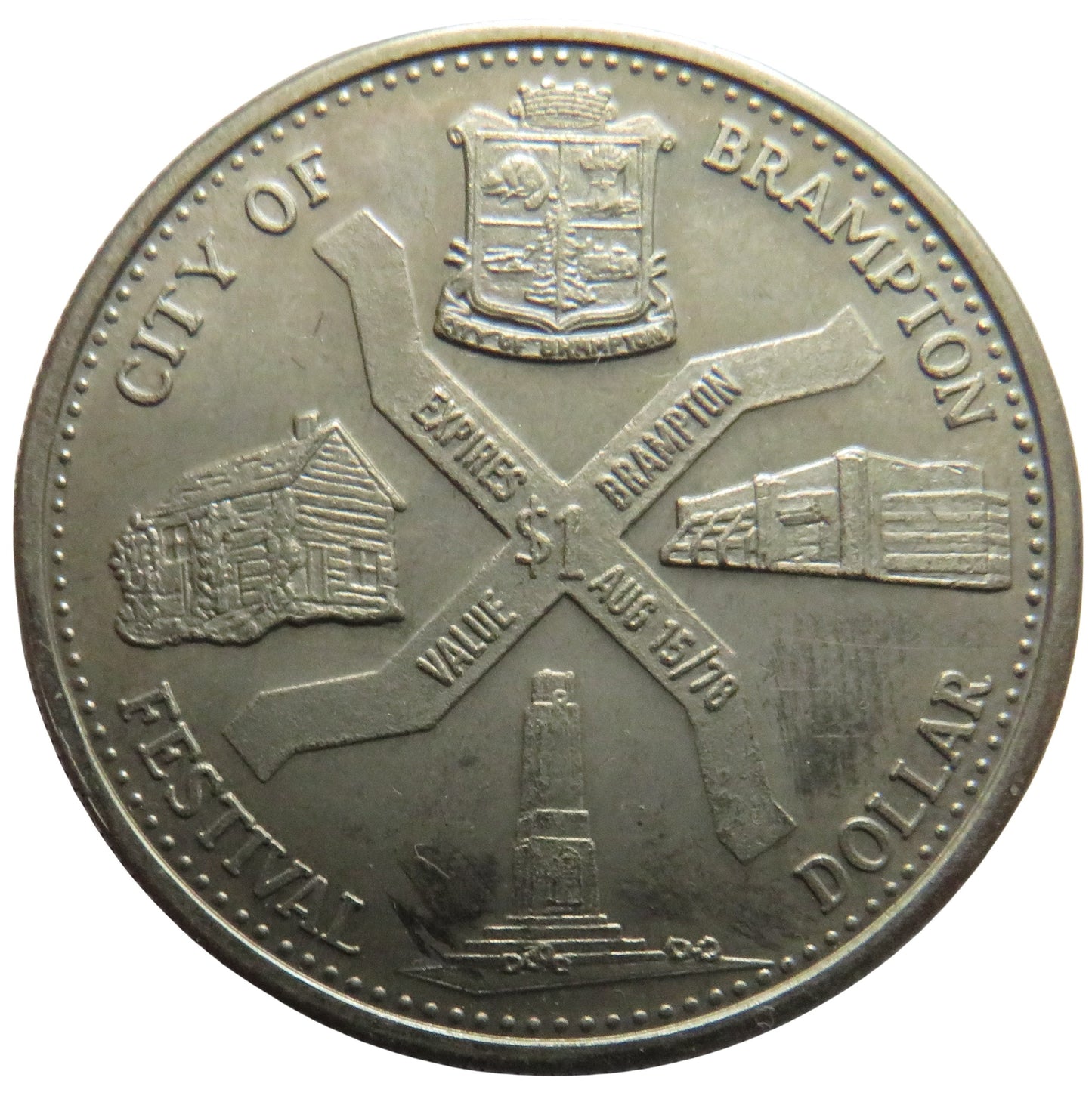 1978 City of Brampton Festival Dollar Token Flower Festival