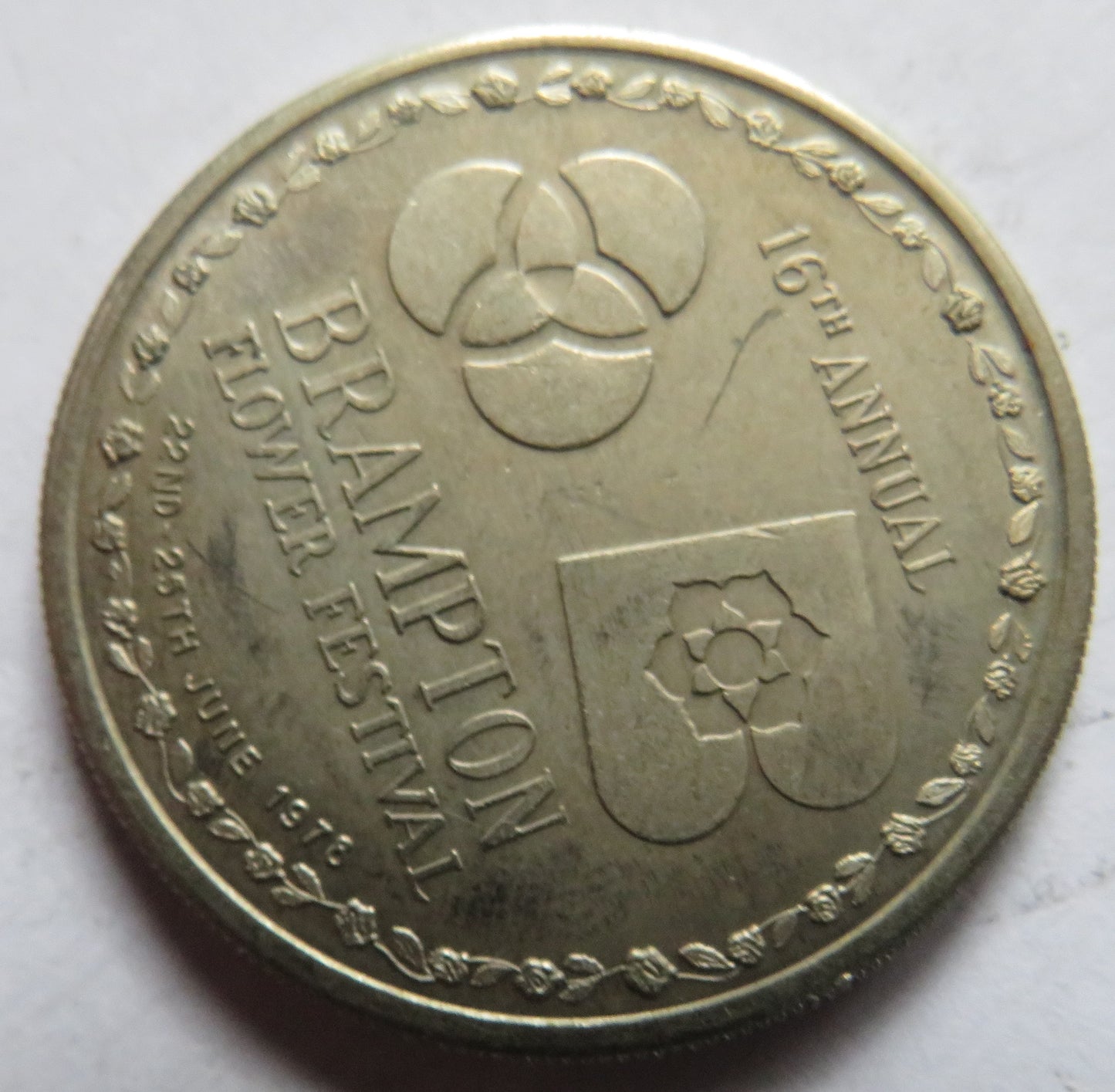 1978 City of Brampton Festival Dollar Token Flower Festival