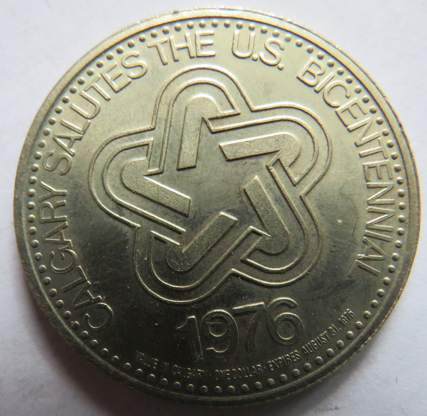 1976 Calgary Stampede Dollar Token Calgary Salutes The U.S. Bicentennial