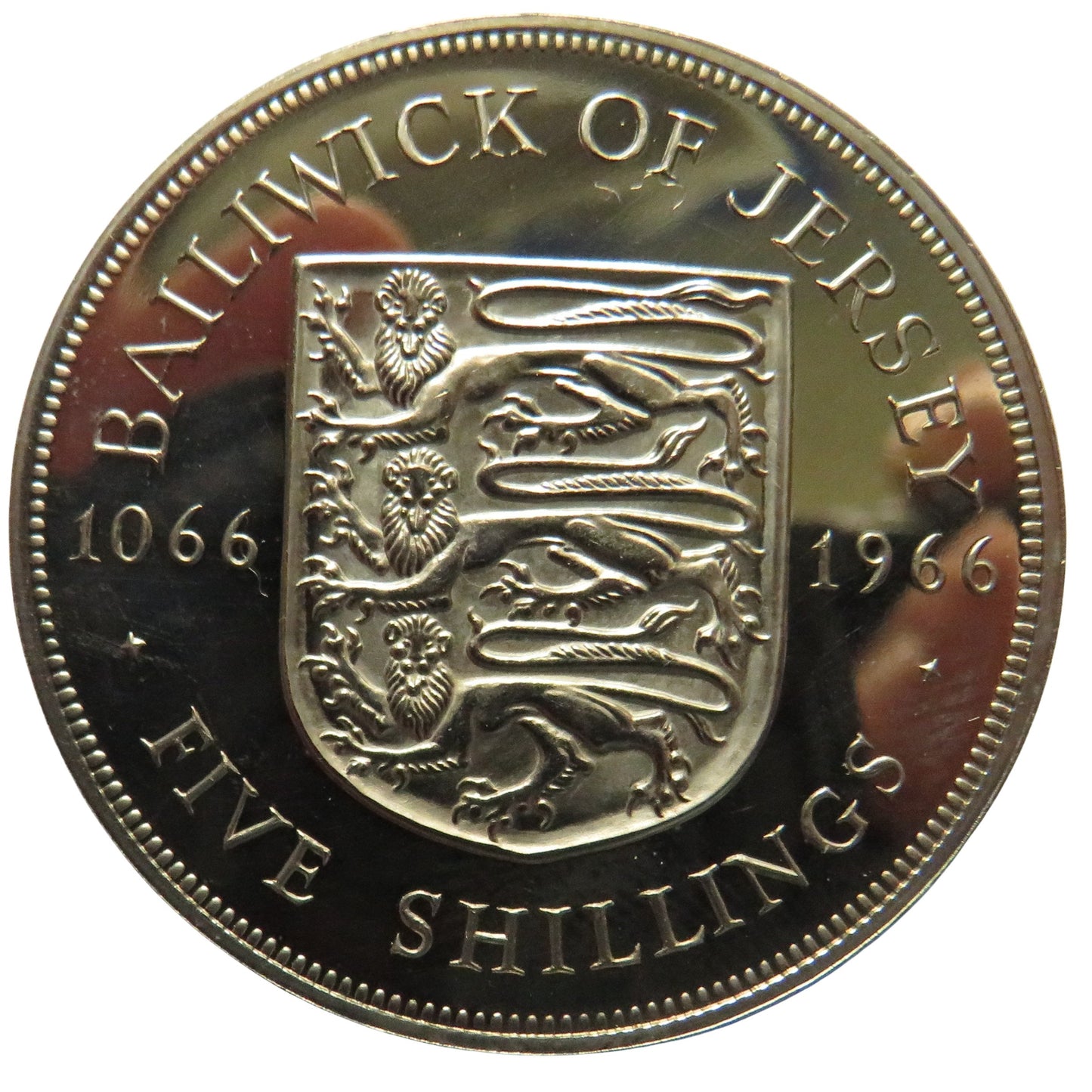 1966 Bailiwick of Jersey 5 Shillings Crown Proof Coin