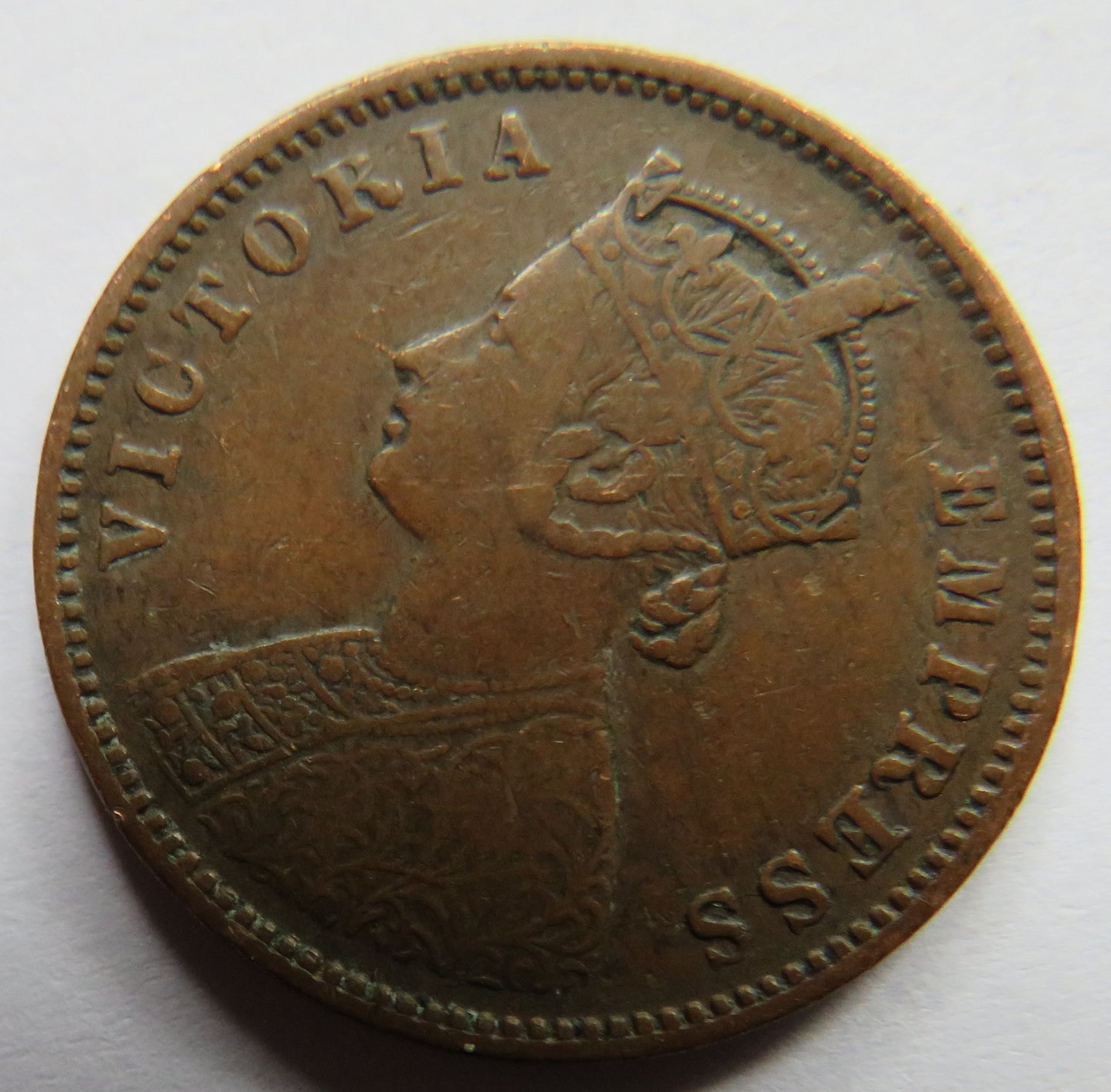 1887 Queen Victoria India 1/4 Anna Coin