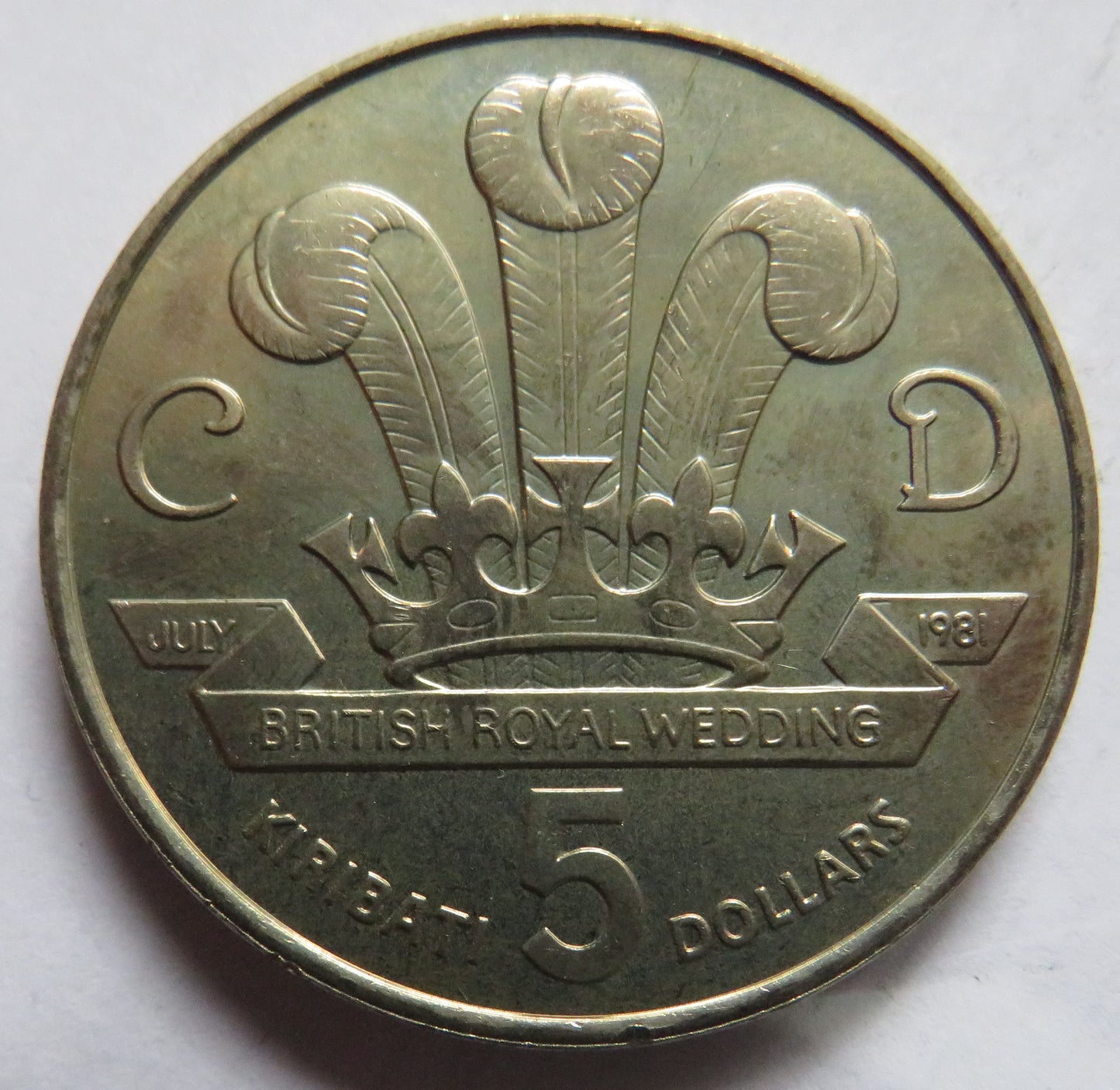 1981 Kiribati $5 Dollars Coin Independence 2nd Anniversary / Royal Wedding