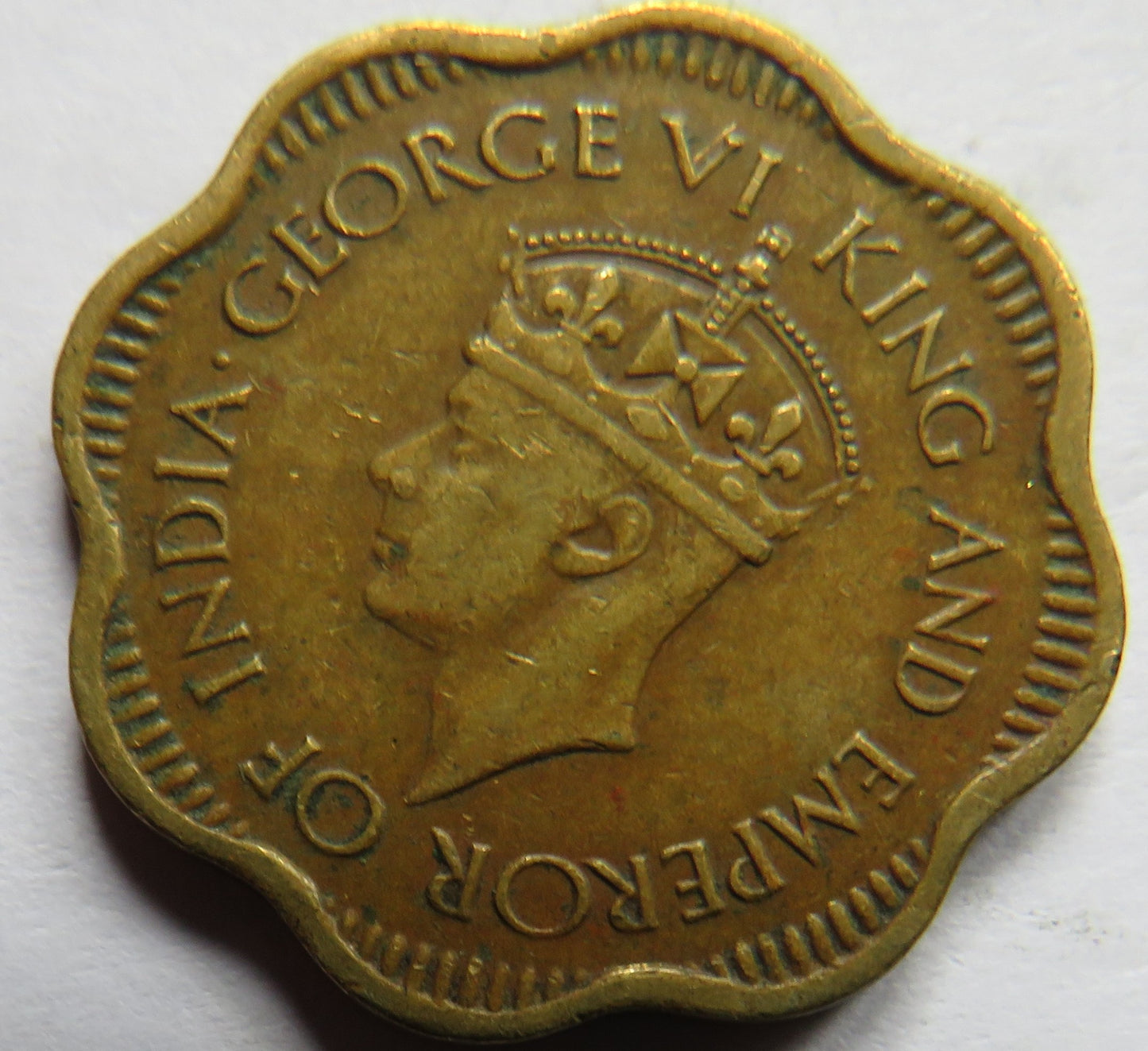 1944 King George VI Ceylon 10 Cents Coin
