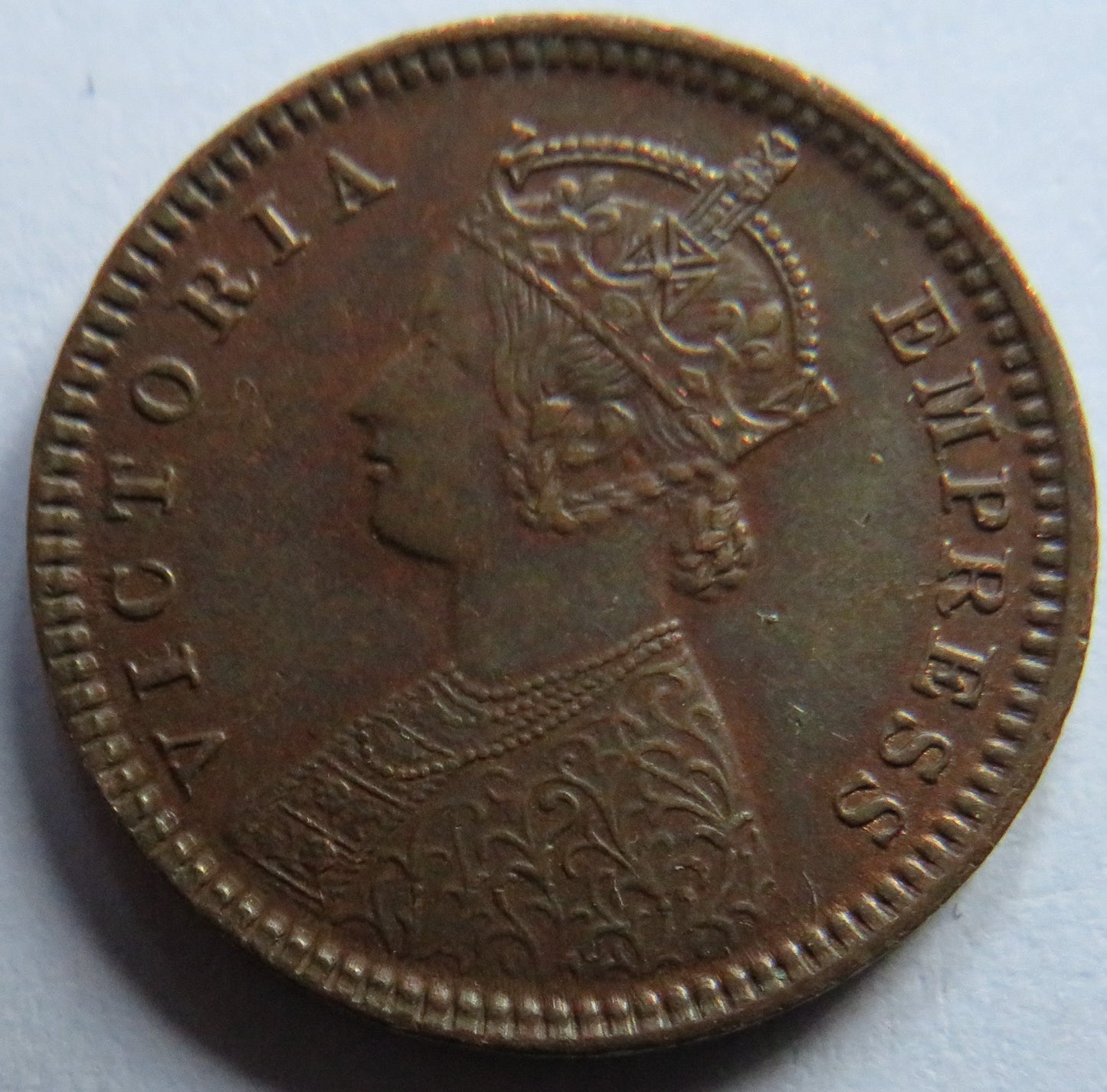 1889 Queen Victoria India 1/12th Anna Coin Excellent Grade