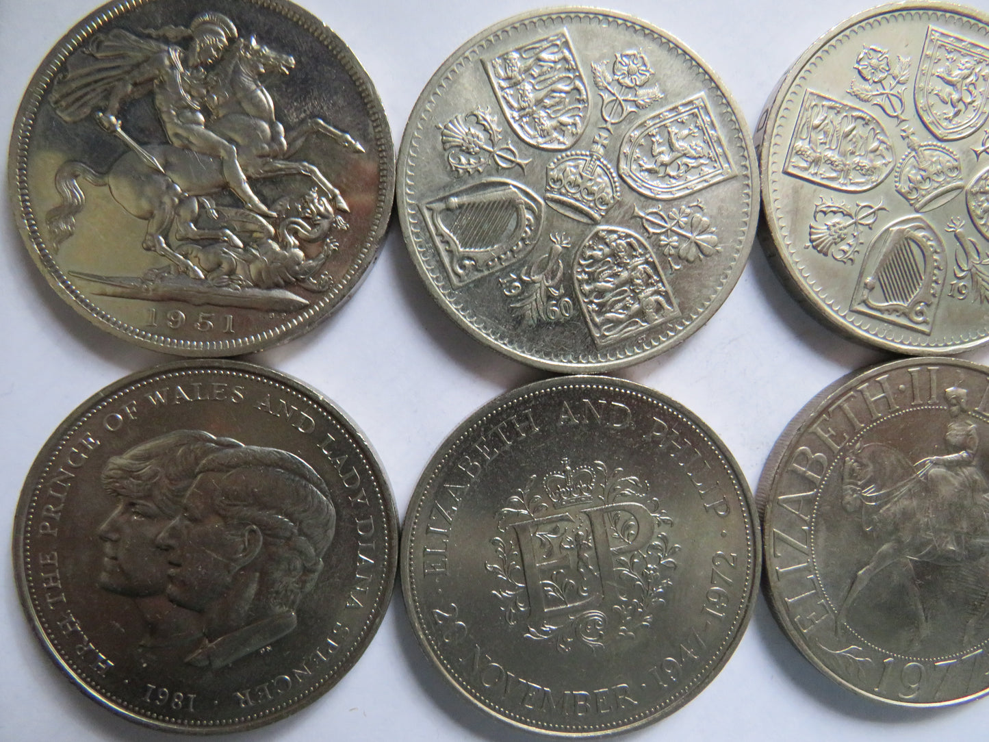 1951 - 1981 Great Britain Commemorative Crown Collection - Set of 8 Coins